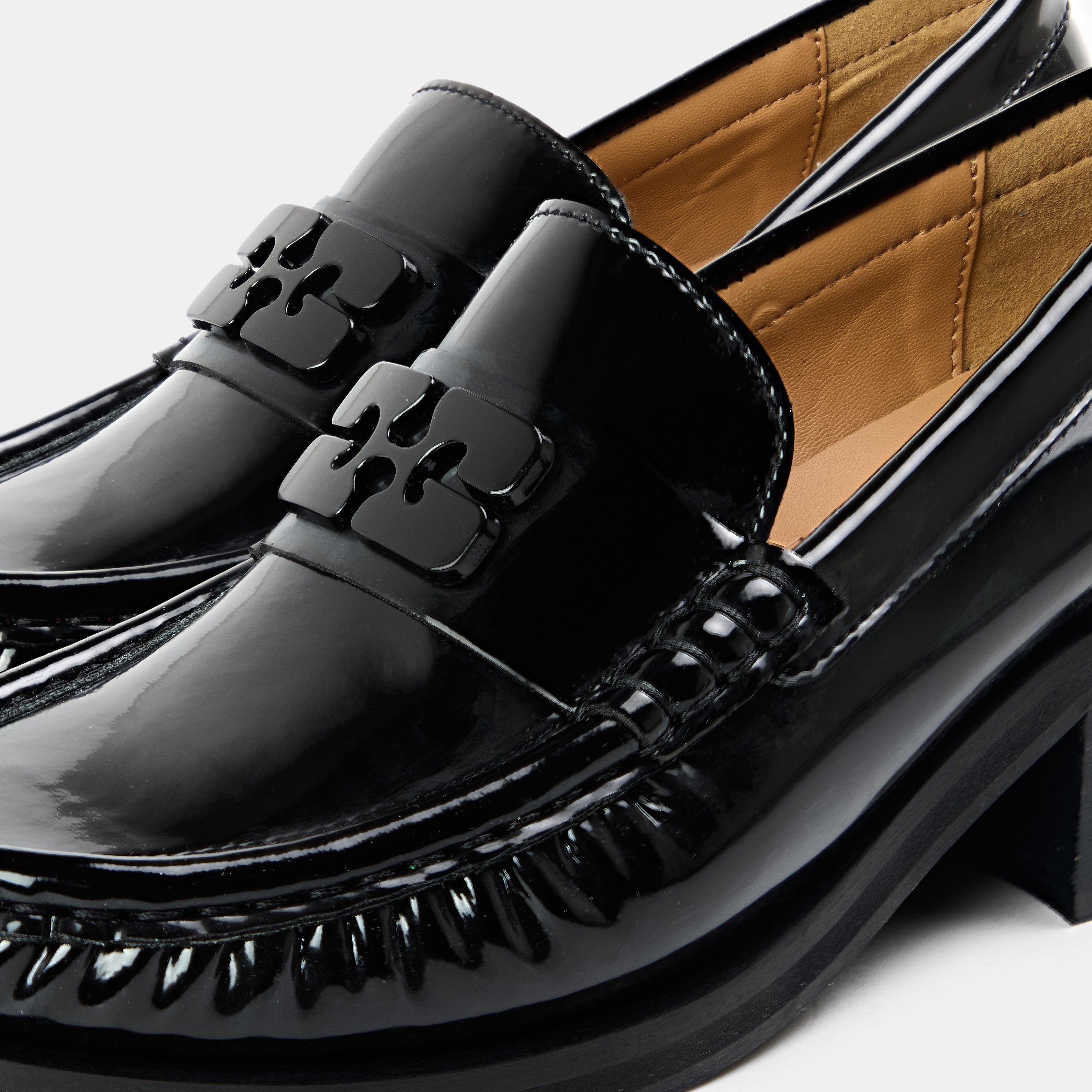 Black - Ganni - Women's Mid Heel Loafers - 3