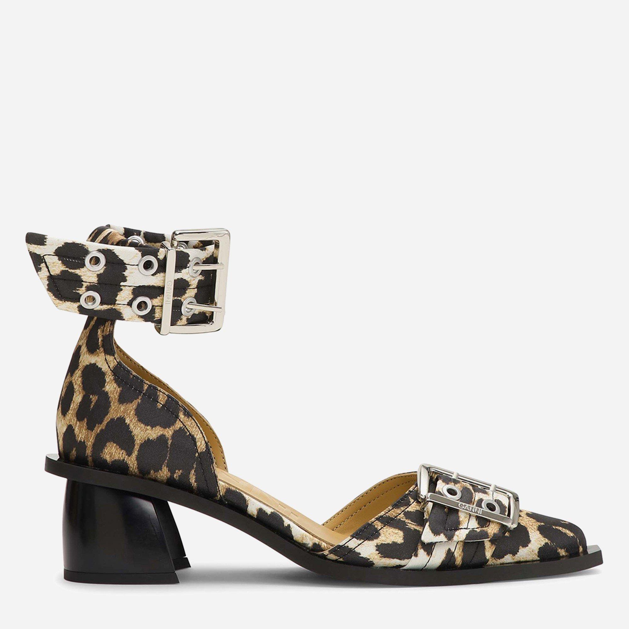 Leopard - Ganni - Women's Block Heel Court Shoes - 1
