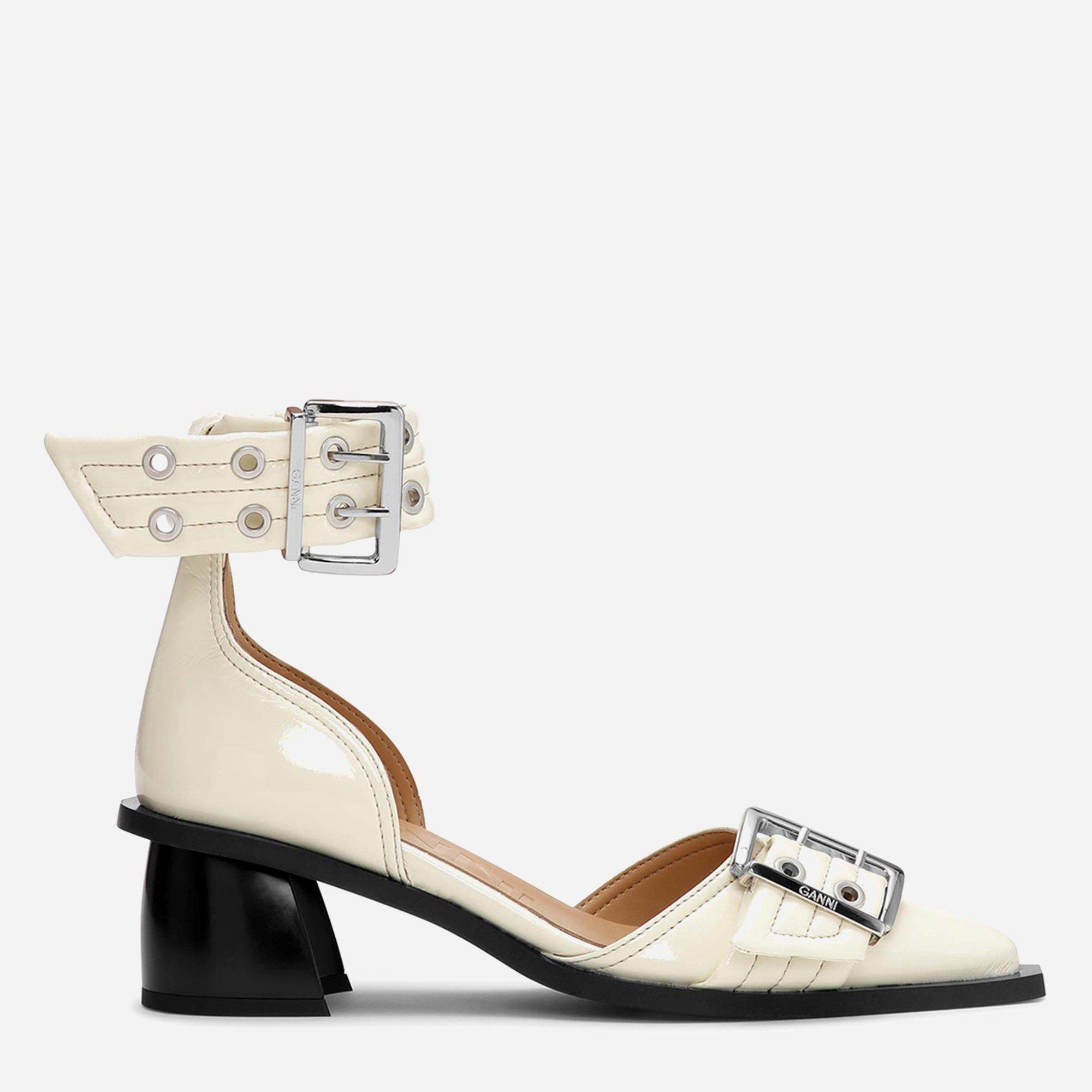 Ganni Women's Block Heel Court Shoes - Egret - Size 6 (39)