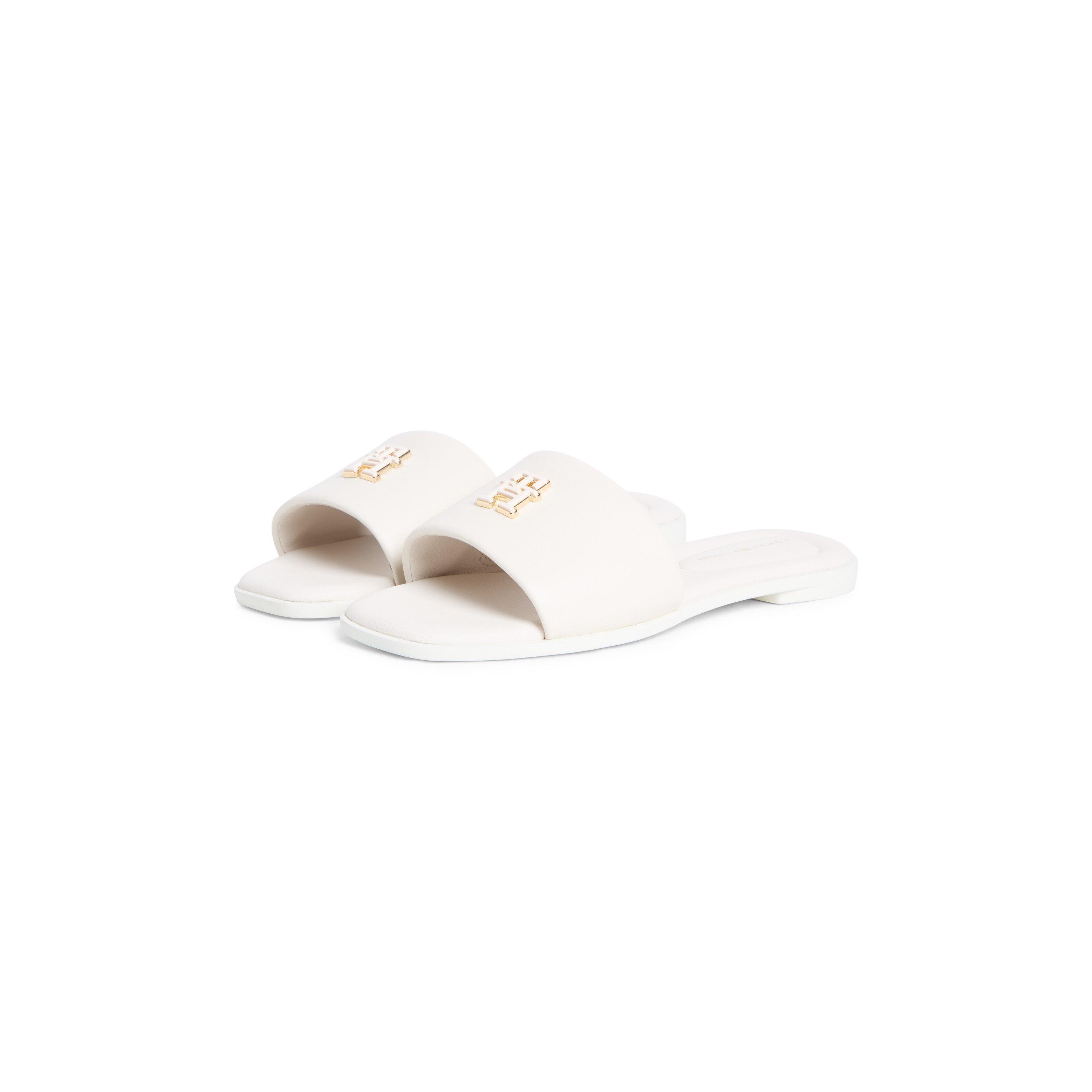 Soft Cream - Tommy Hilfiger - Th Logo Hardware Leather Mule - 2
