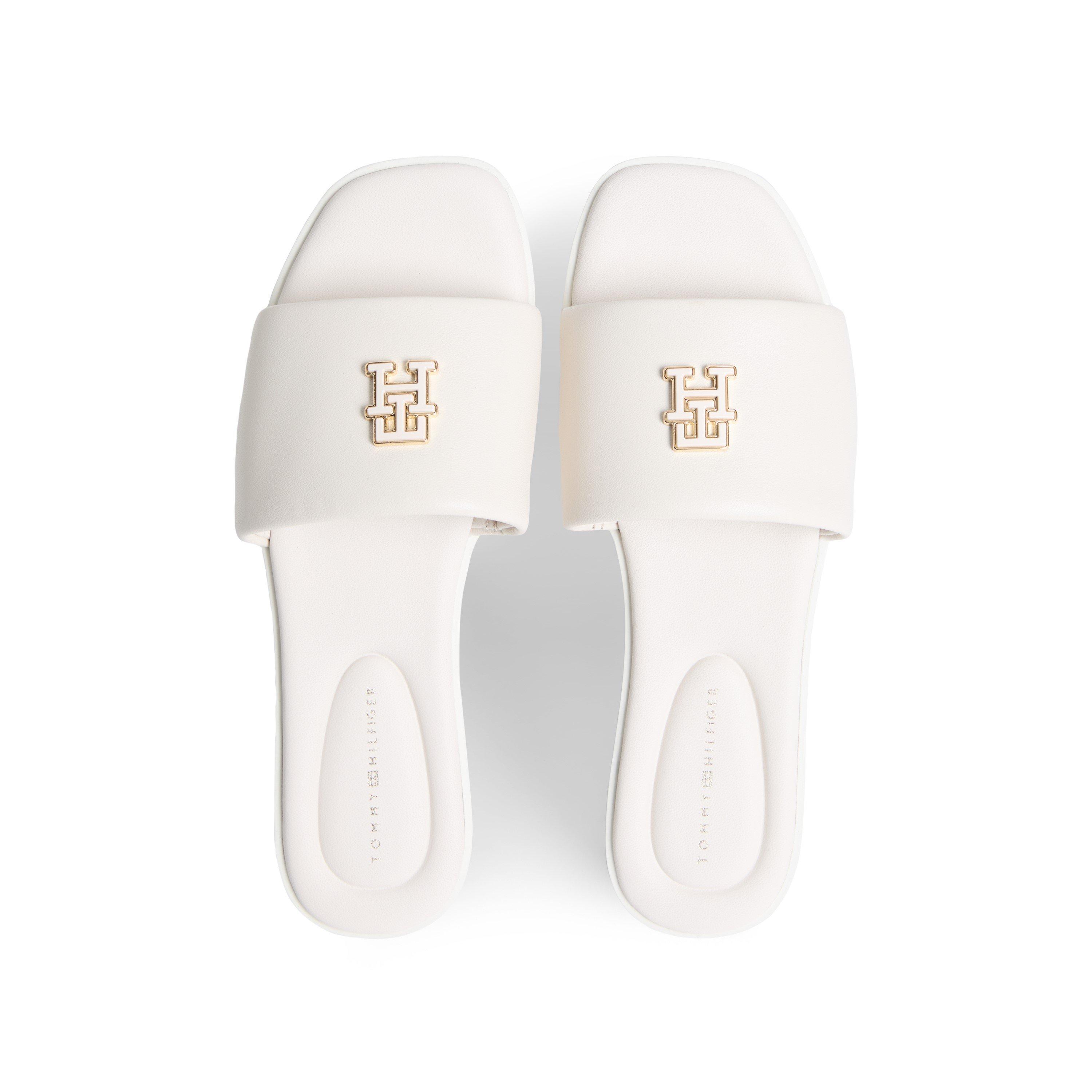 Soft Cream - Tommy Hilfiger - Th Logo Hardware Leather Mule - 3