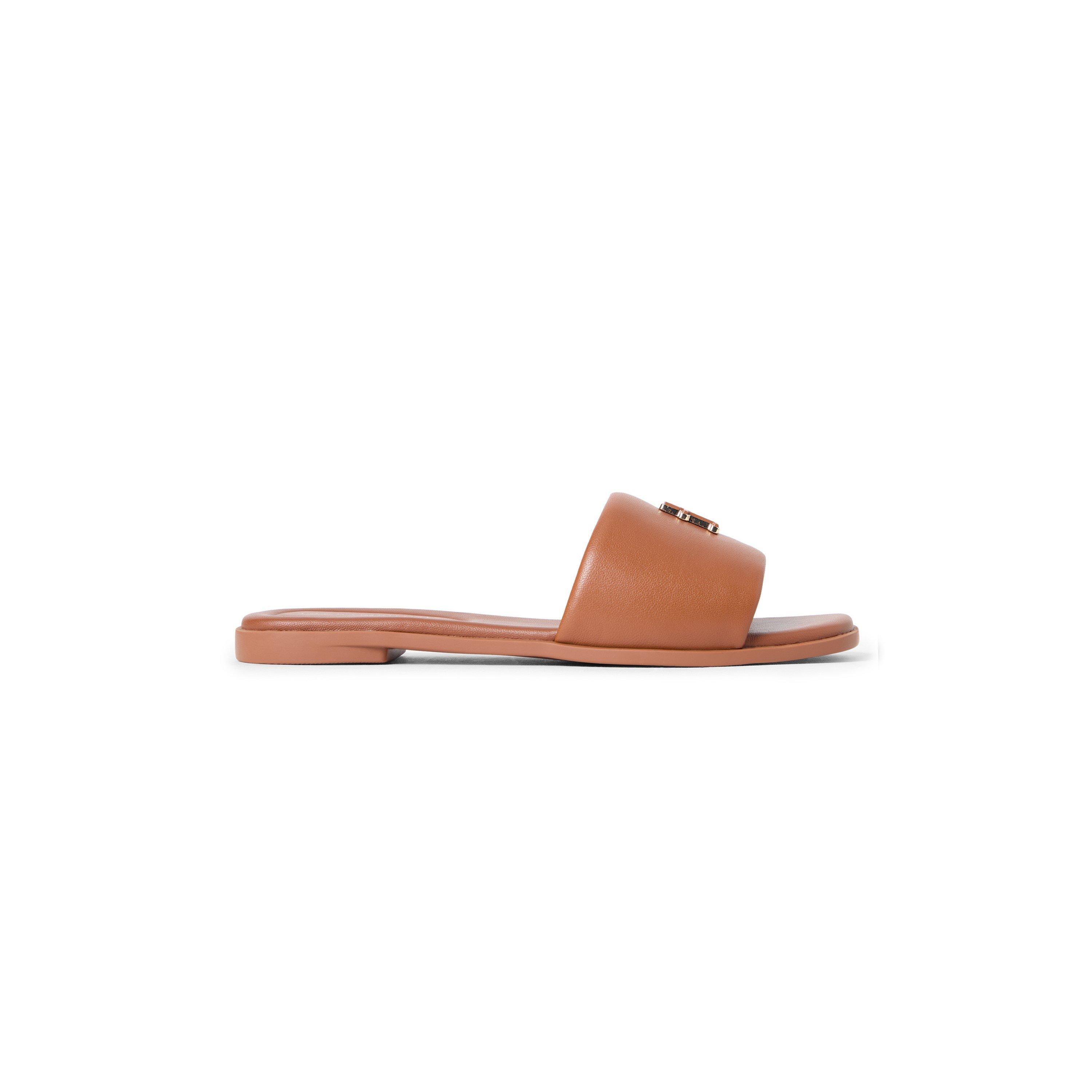Tommy Hilfiger Women's Th Logo Hardware Leather Mule - Warm Bronze - 4 (37)