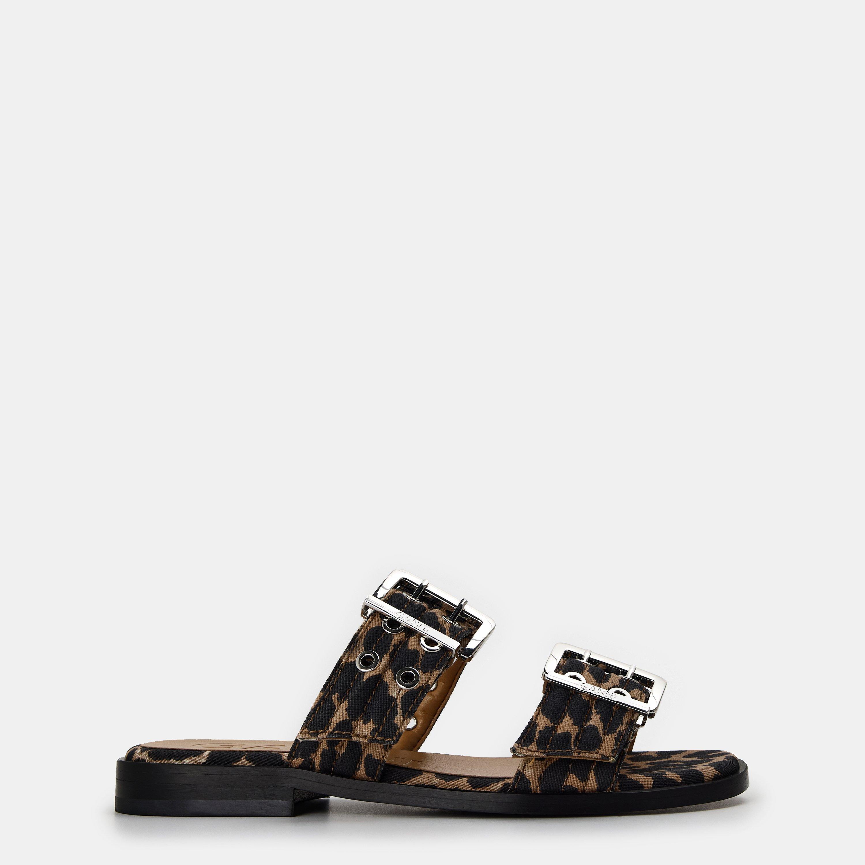 Ganni Women's Flat Sandals - Leopard - Size 4 (37)