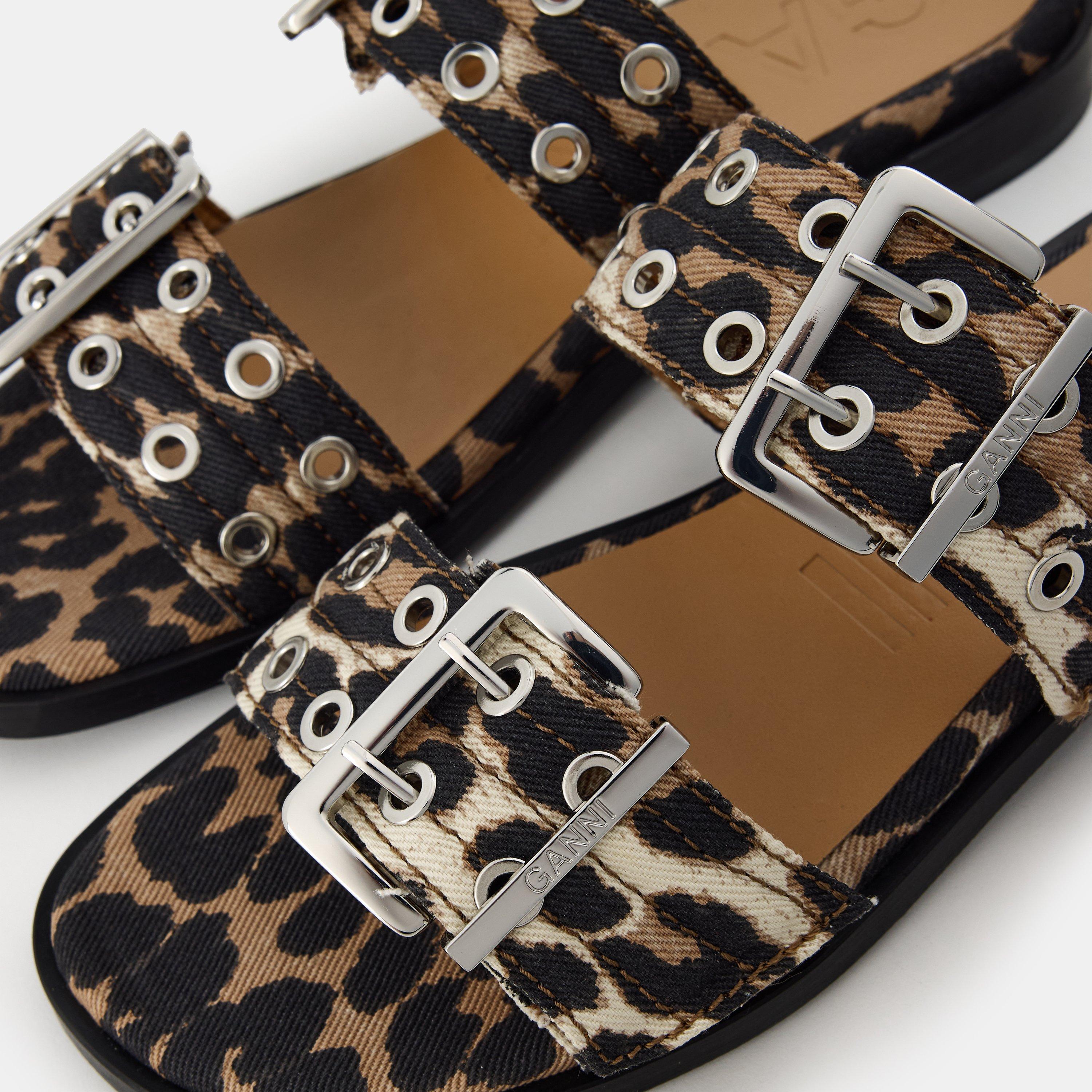 Leopard - Ganni - Women's Flat Sandals - 4
