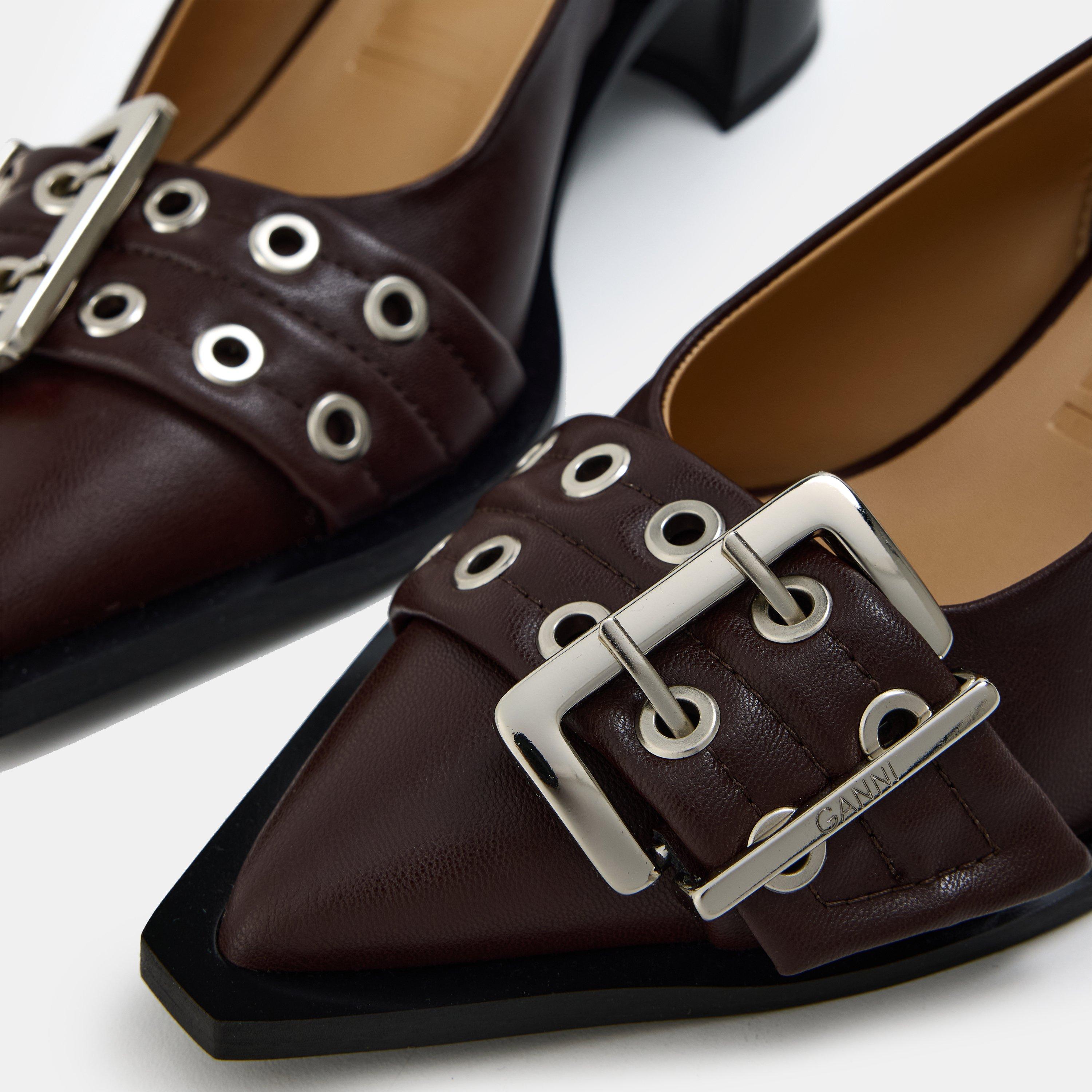 Block Shose Ganni | Women's Slingback Block Heel Block Court Shoes | Flannels