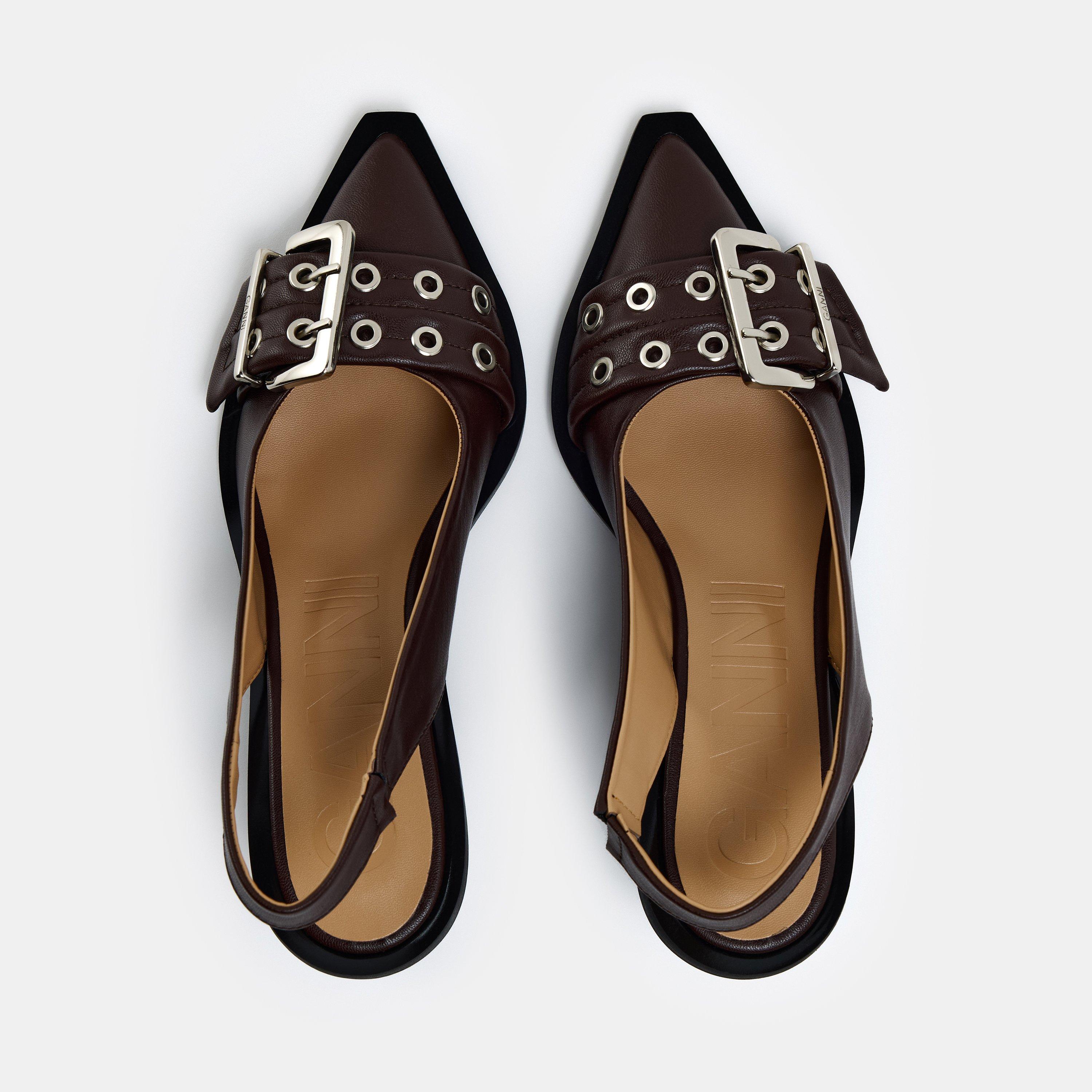 Chocolate Fndnt - Ganni - Ganni Slingback Hl Ld99 - 4