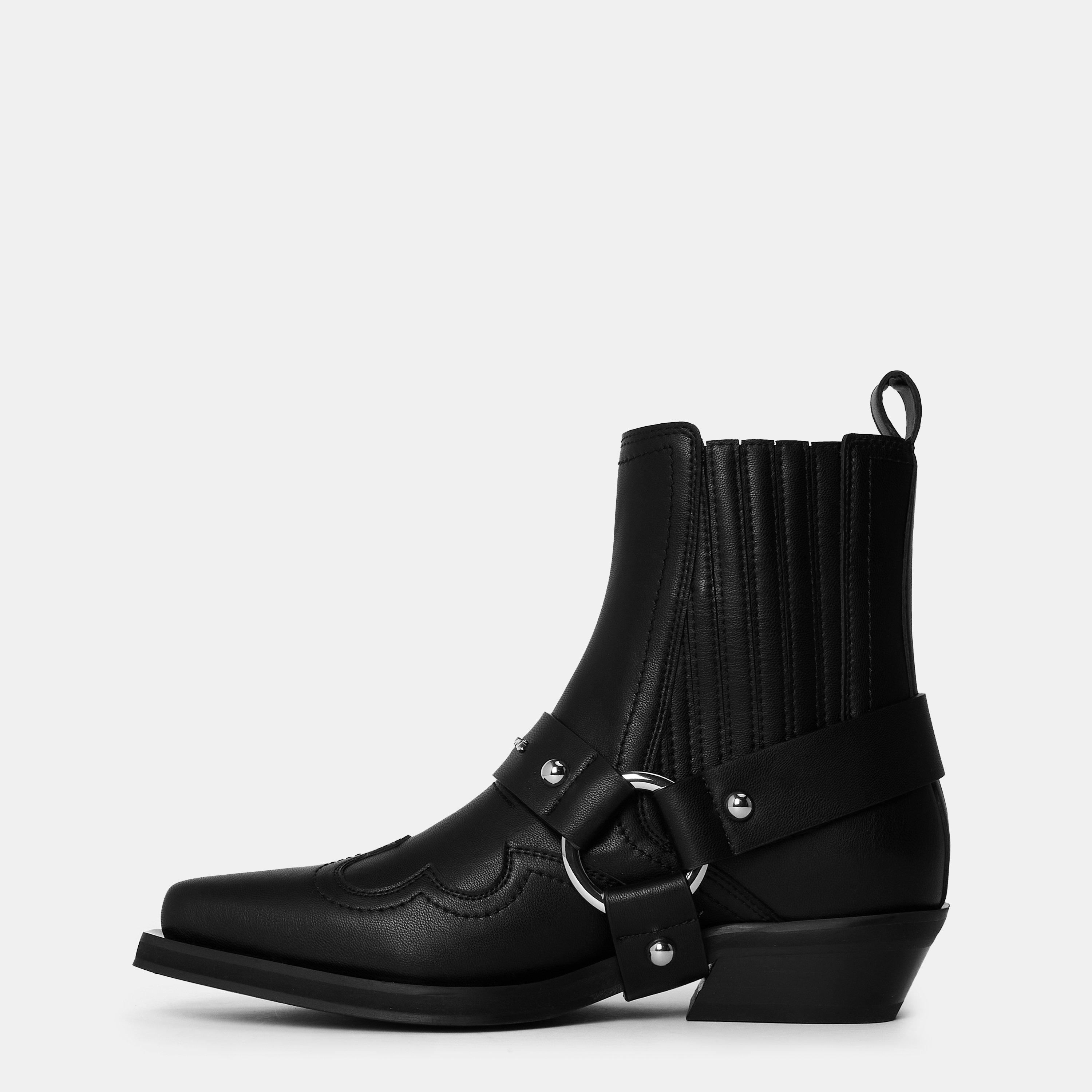 Black - Ganni - Ganni Lth Wstrn Bt Ld99 - 2