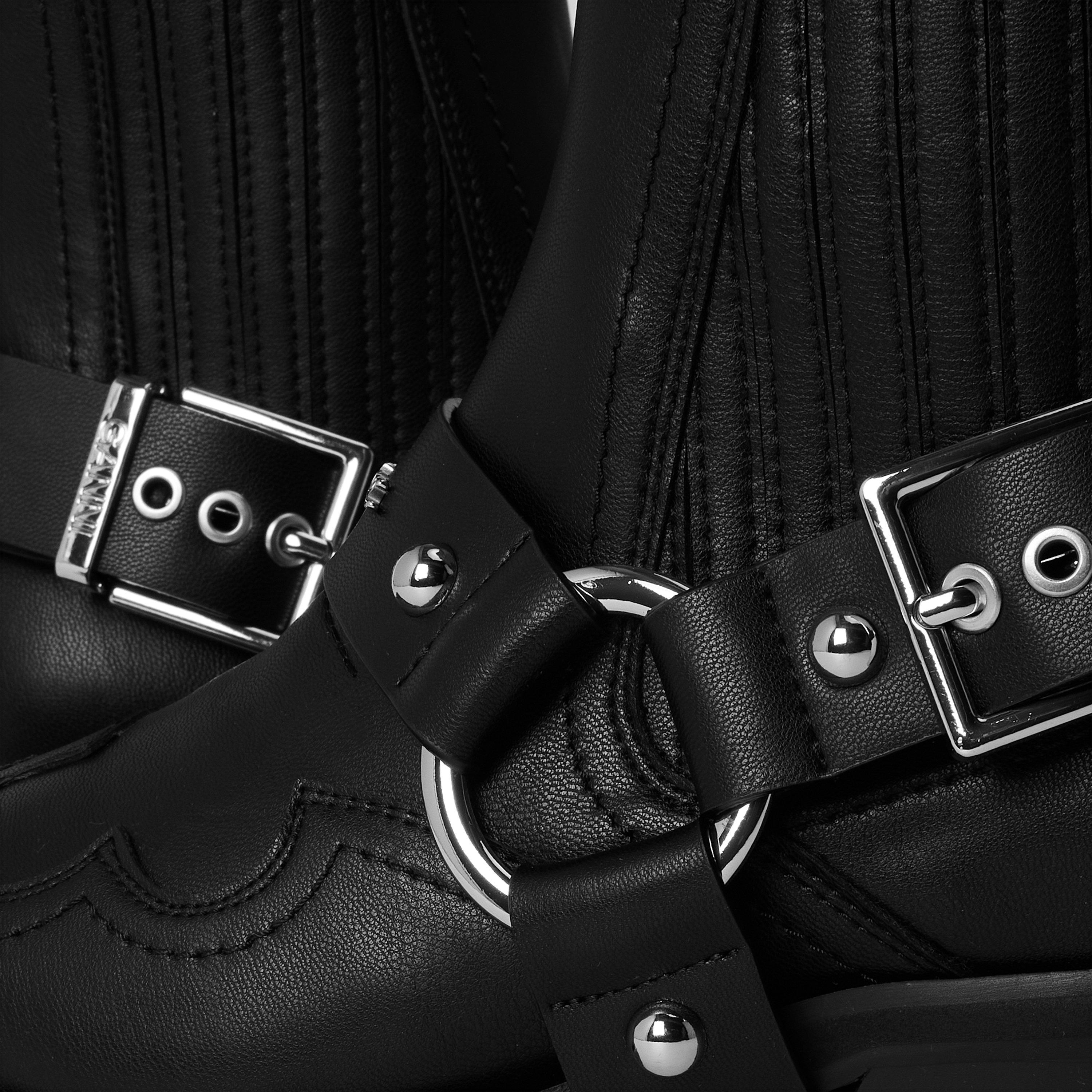 Black - Ganni - Ganni Lth Wstrn Bt Ld99 - 3