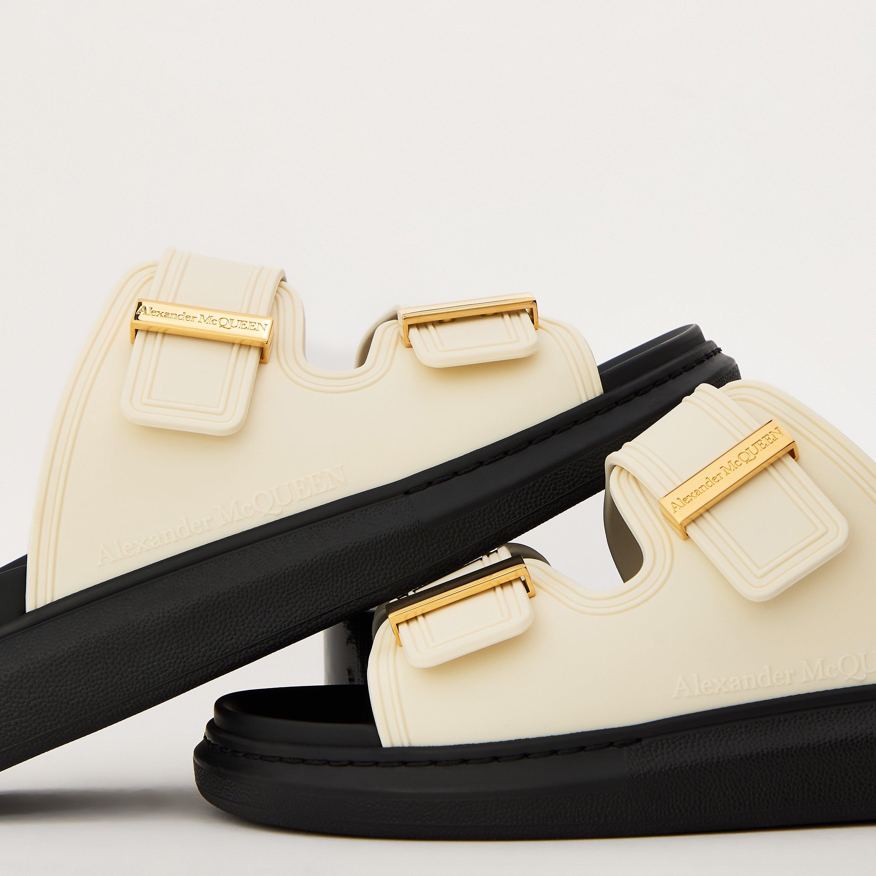 Snow/Black - Alexander McQueen - Hybrid Rubber Sliders - 4