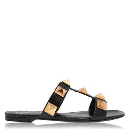 Valentino Garavani Flat Roman Stud Calfskin Sandal