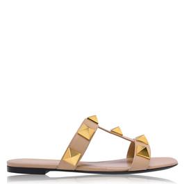 Valentino Garavani Flat Roman Stud Calfskin Sandal