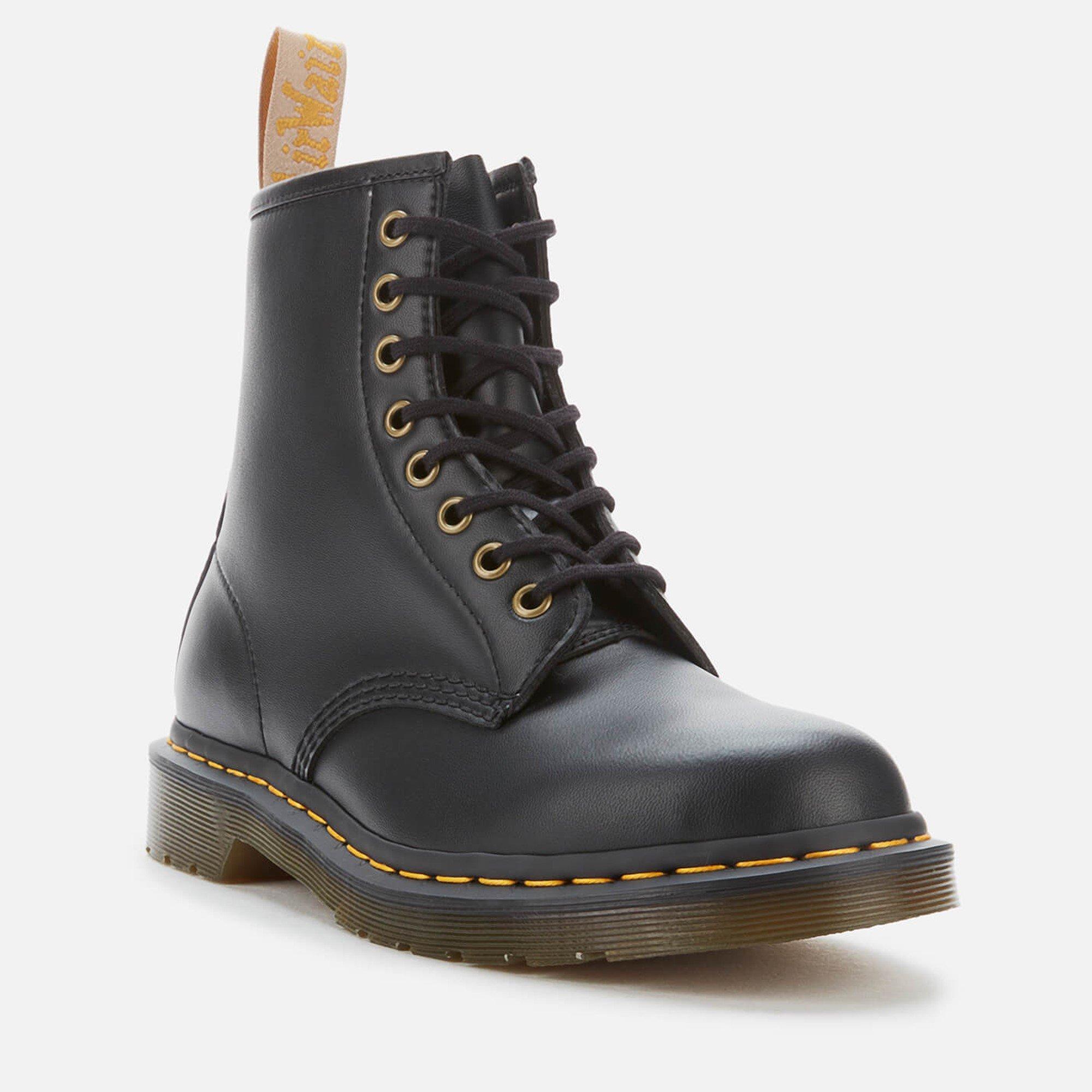 Black - Dr Martens - Unisex Vegan Water Resistant Synthetic Leather Lace Up Flat Ankle Boots - 2