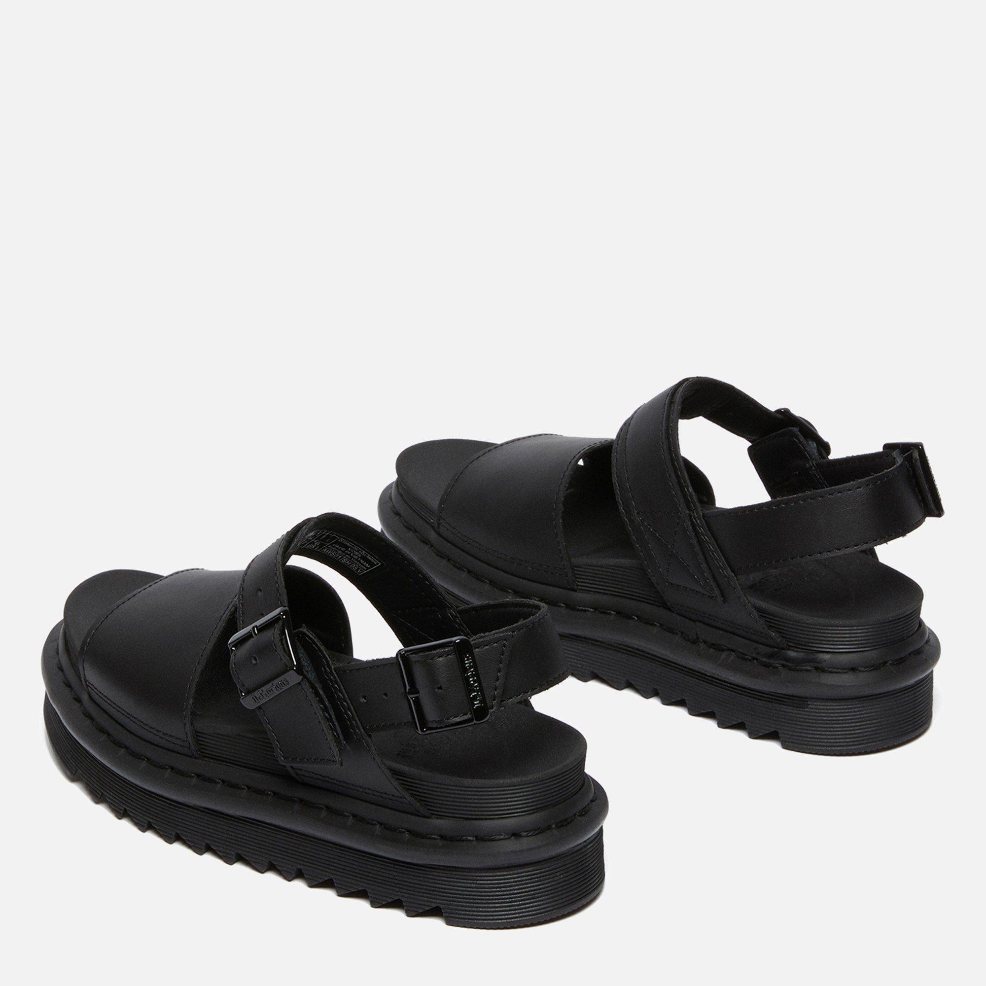 Black - Dr Martens - Women's Voss Leather Flatform Sandals - 3