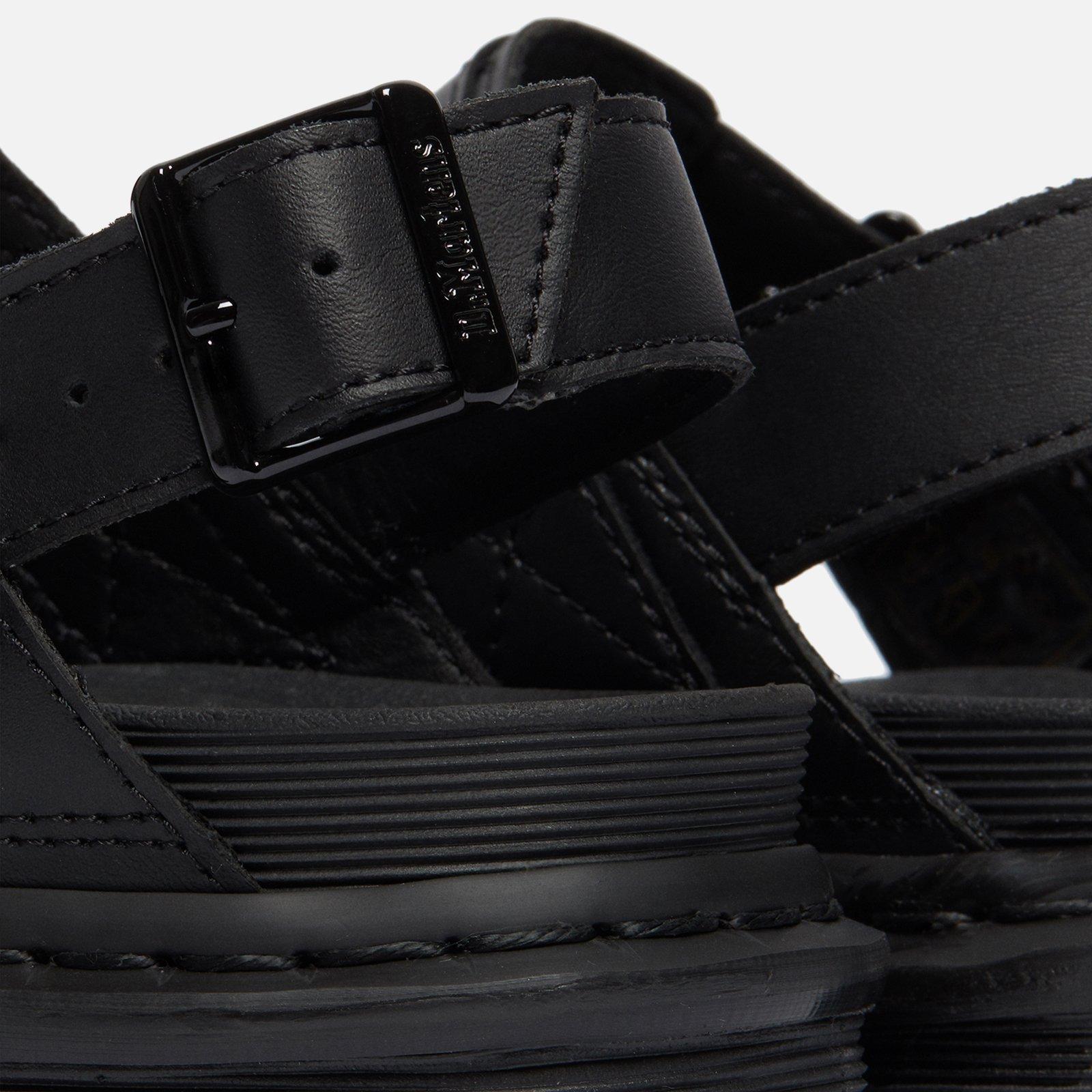 Black - Dr Martens - Women's Voss Leather Flatform Sandals - 5