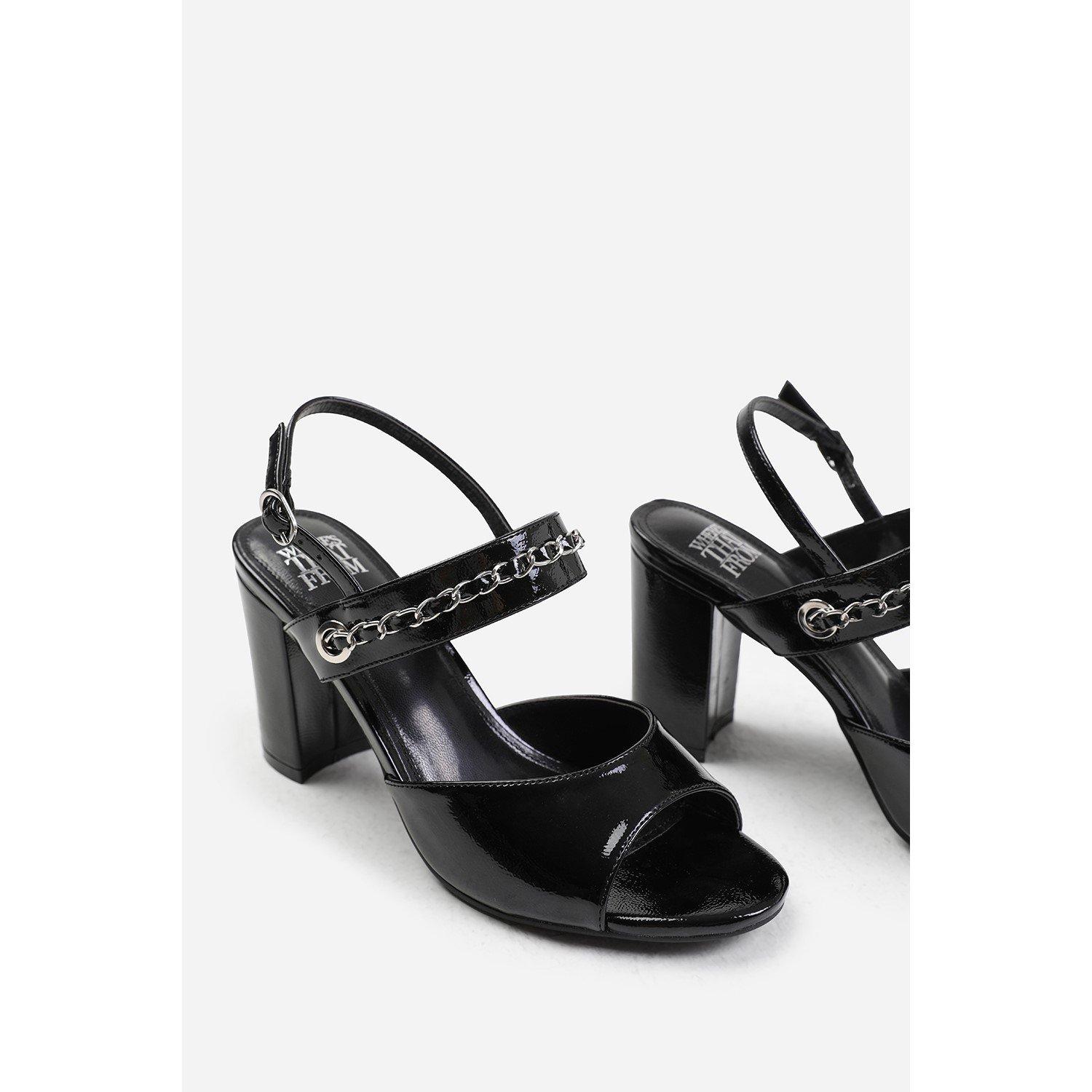 BlackPatent - Wheres That From - Women's Block Court Shoes - 1
