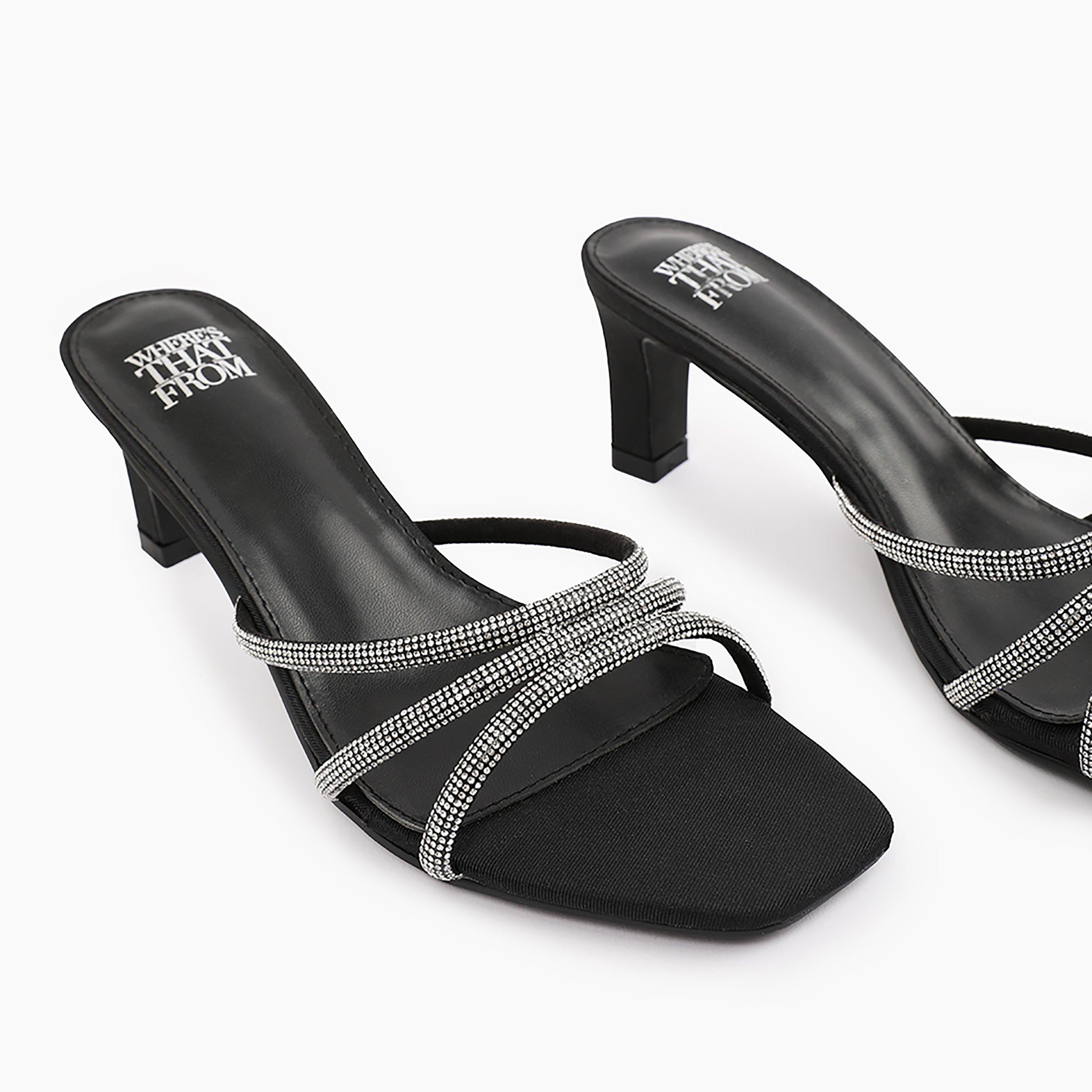 BlackNEWSatin - Wheres That From - Block Heels Ld99 - 2