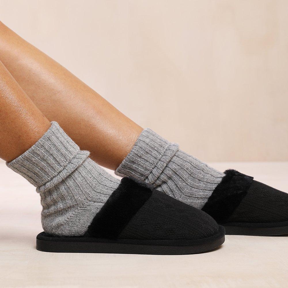 Black - Wheres That From - Women's Where's Fur Slippers - 1