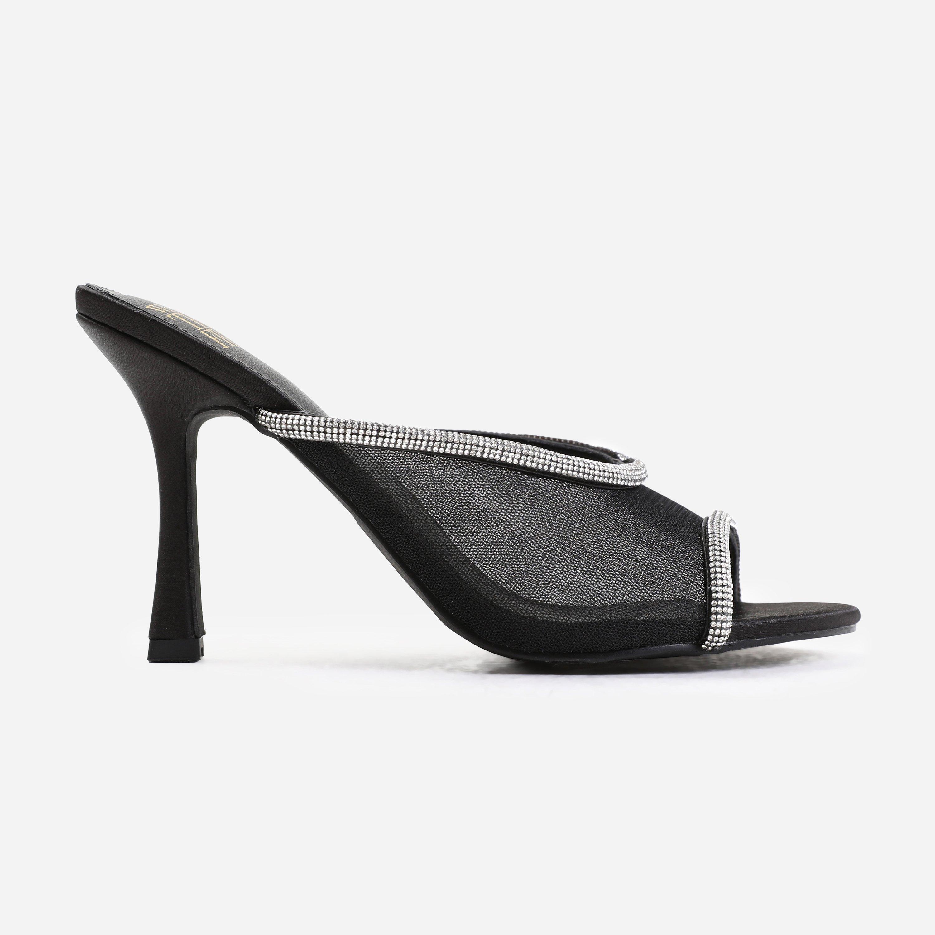 BlackSatin - Wheres That From - Women's Open Toe Flat Mules - 1