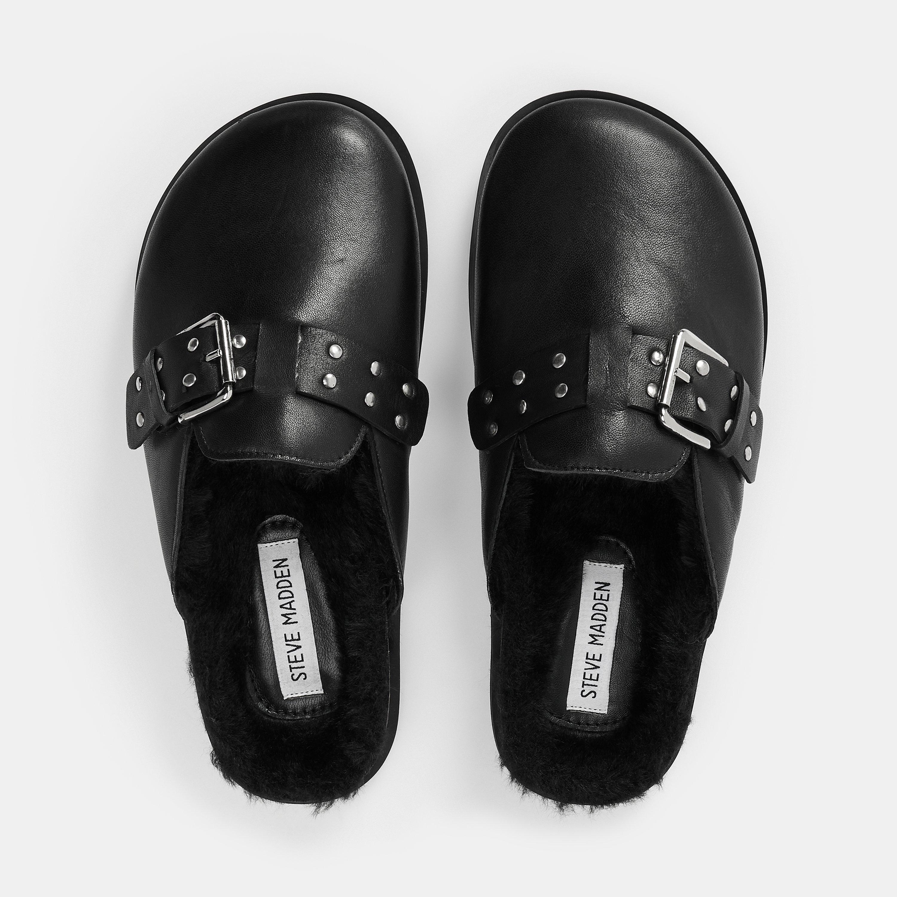 Zwart Lthr - Steve Madden - Women's Evergreen Clogs - 4