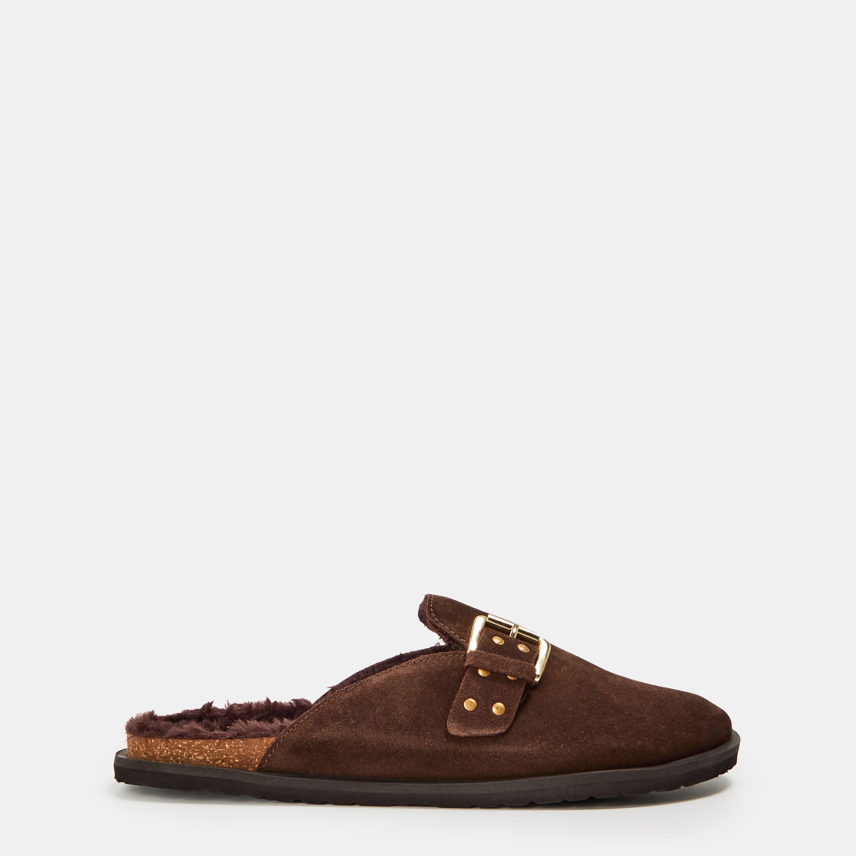 Brown Suede - Steve Madden - Women's Evergreen Clogs - 1