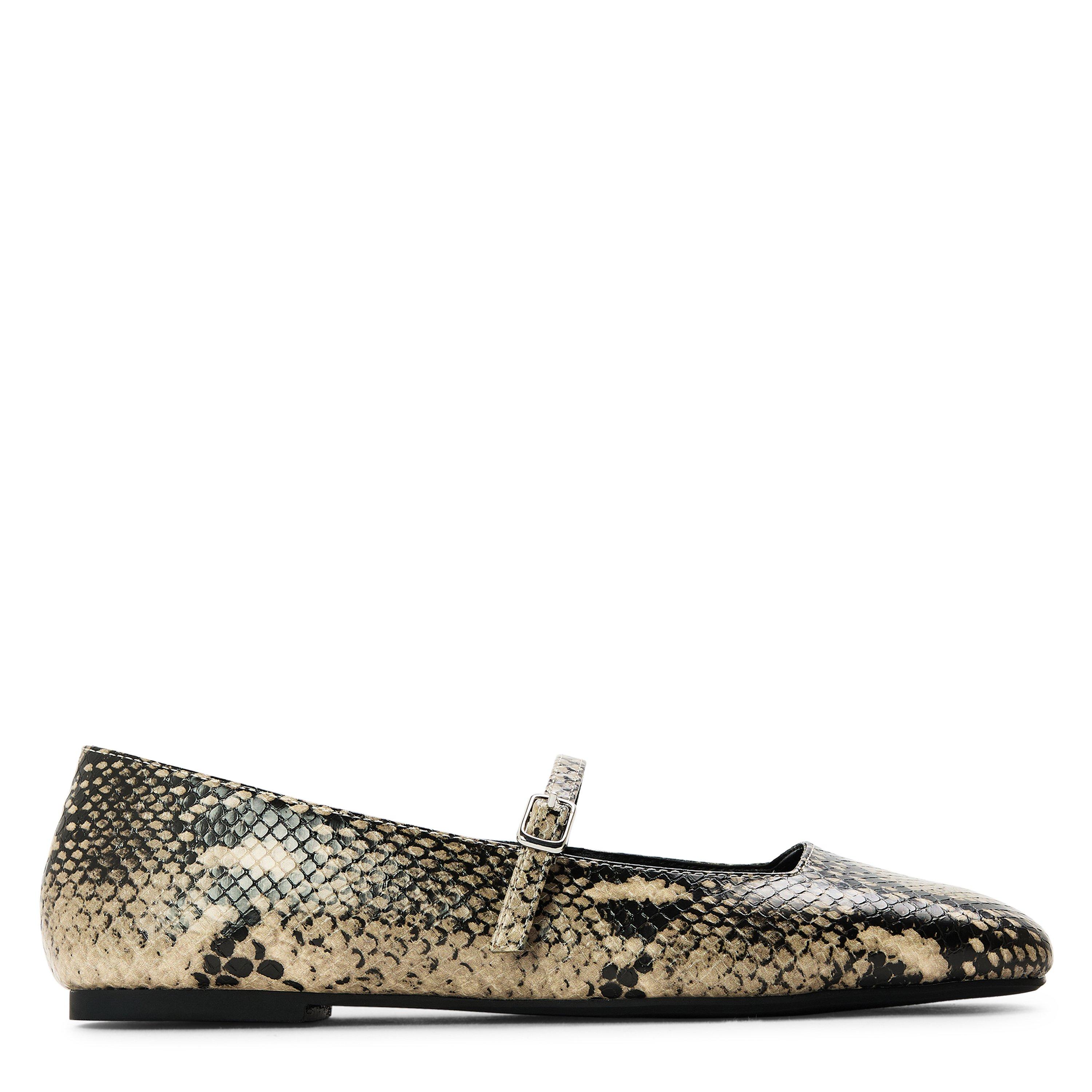Steve Madden Women's Ezri Ballet Pumps - Lt. Beige Snake - 5 (38)