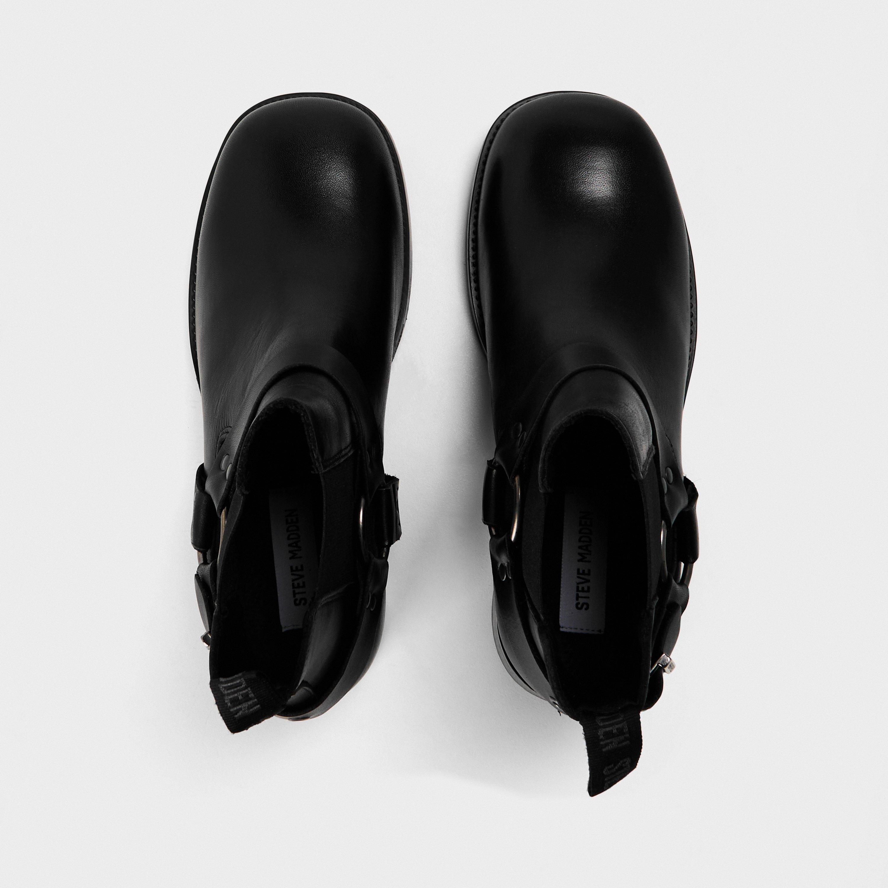 Black Lthr - Steve Madden - Men's Antonn Ankle Heeled Boots - 4