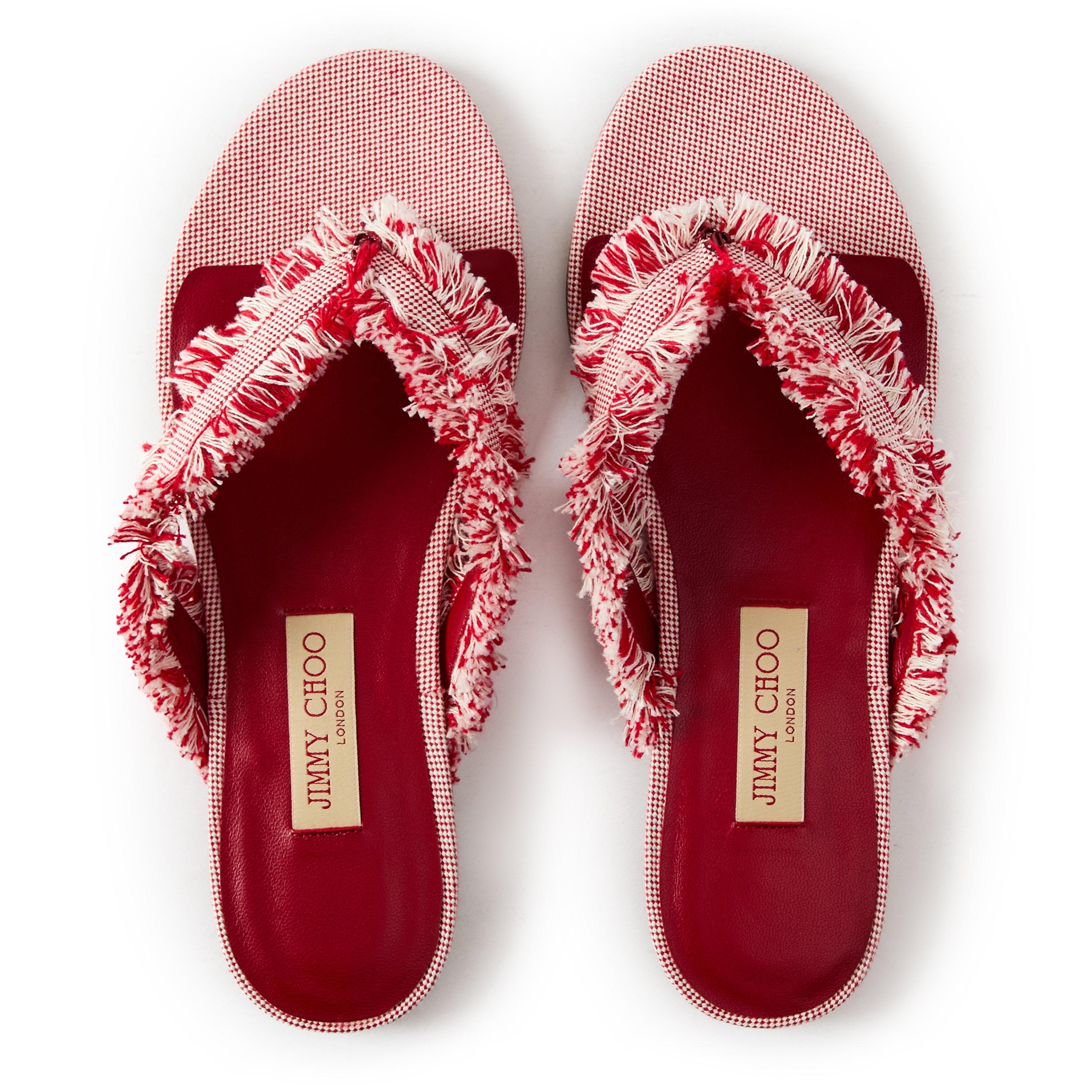 Ruby Red Mix - Jimmy Choo - Women's Flat Sandals - 4