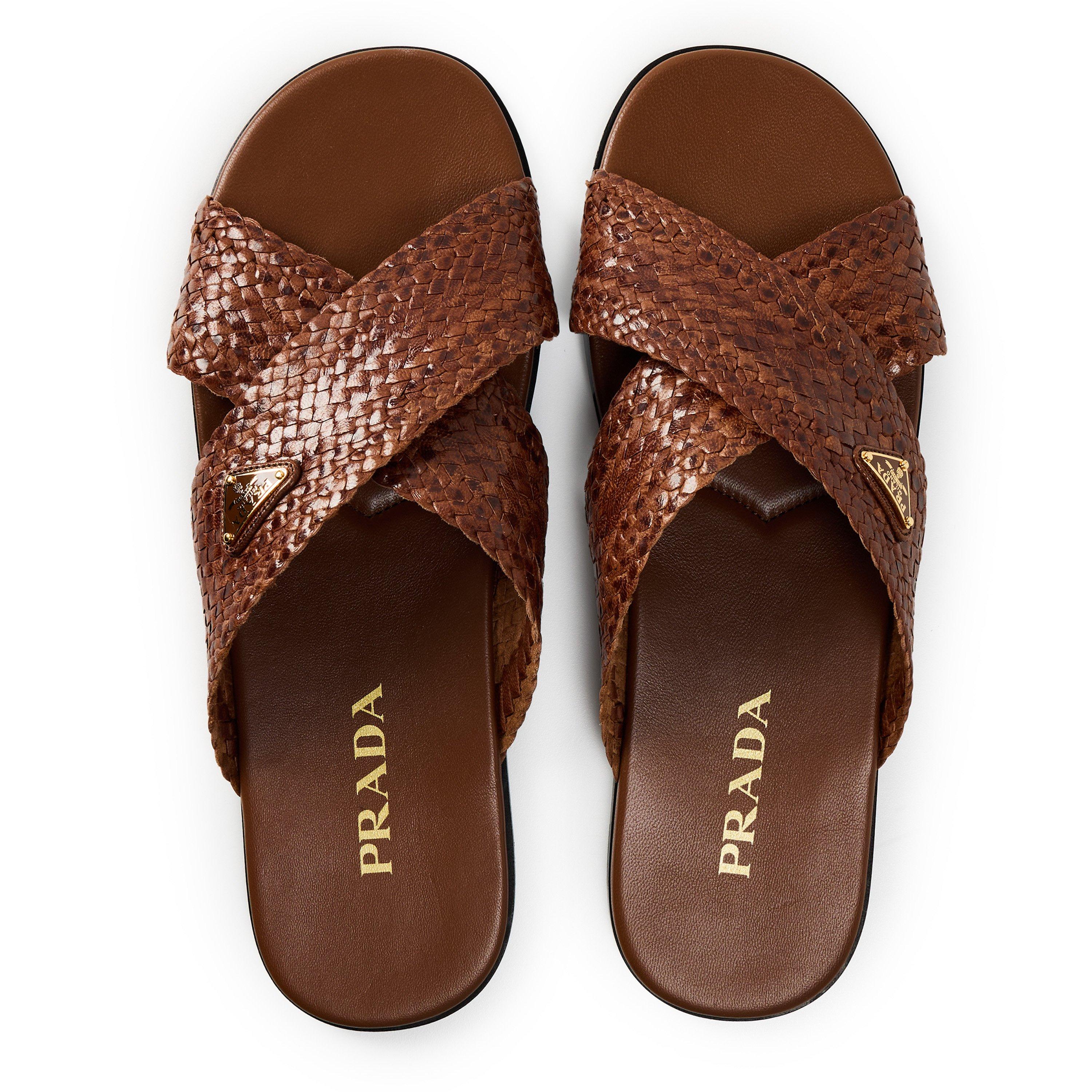 Cognac - Prada - Women's Flat Sandals - 5