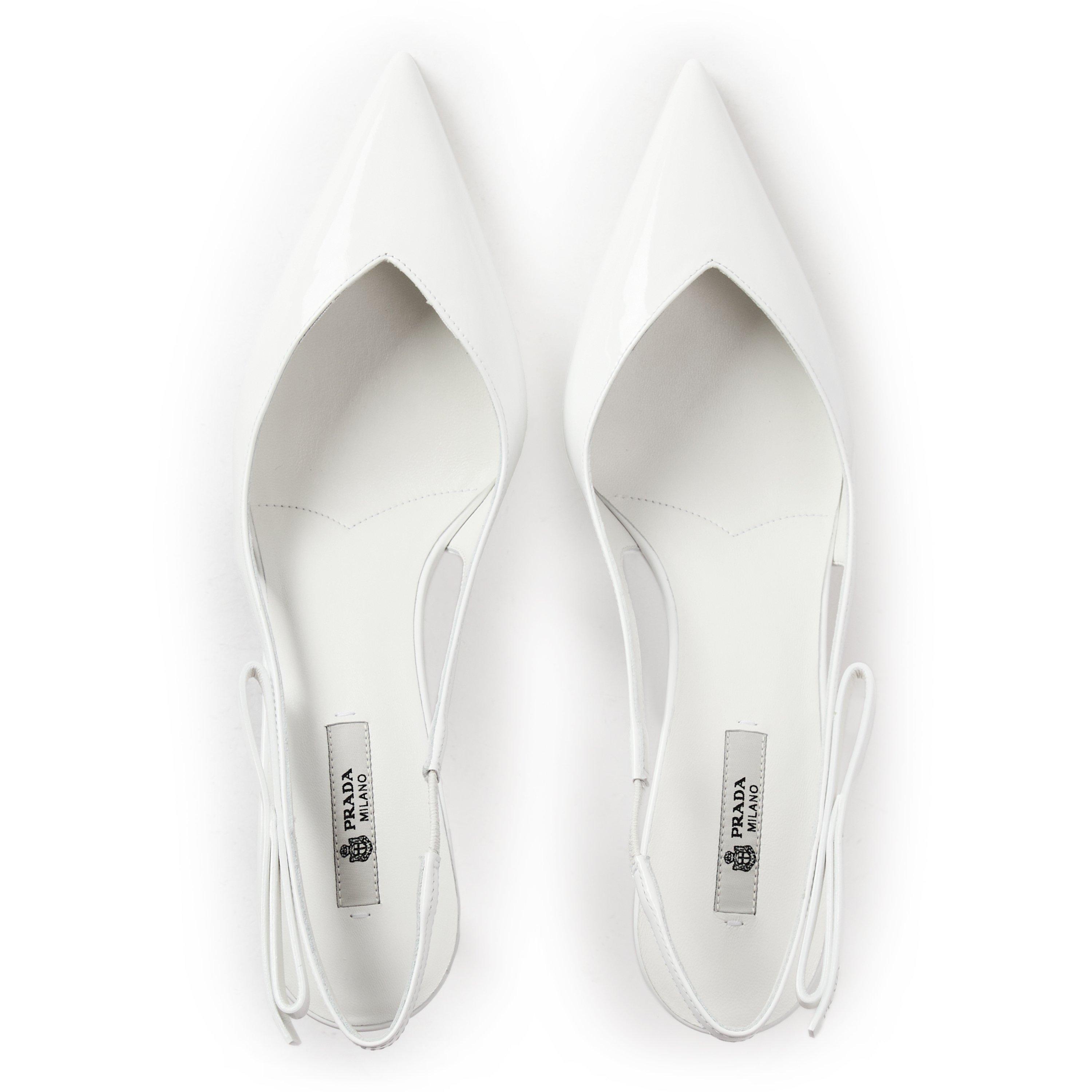 White - Prada - Women's Slingbacks - 4