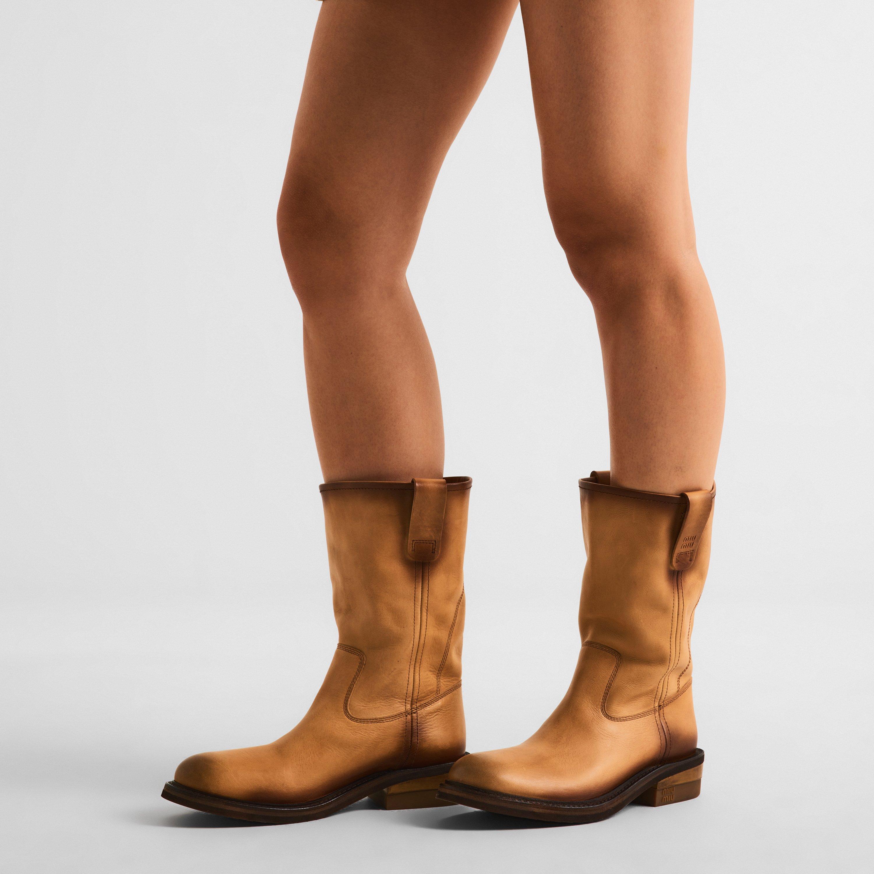 Natural - Miu Miu - Women's Cowboy Boots - 3
