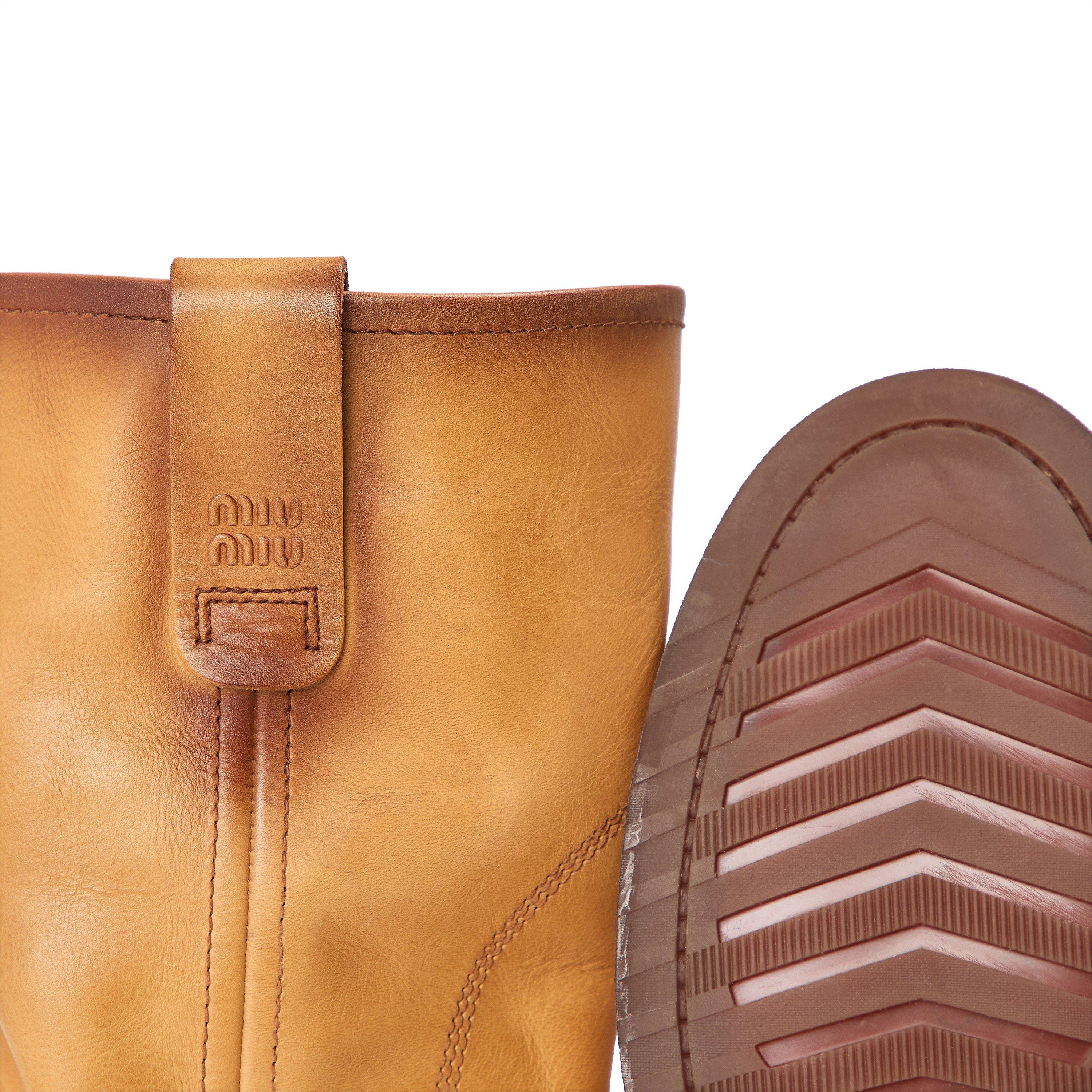 Natural - Miu Miu - Women's Cowboy Boots - 3