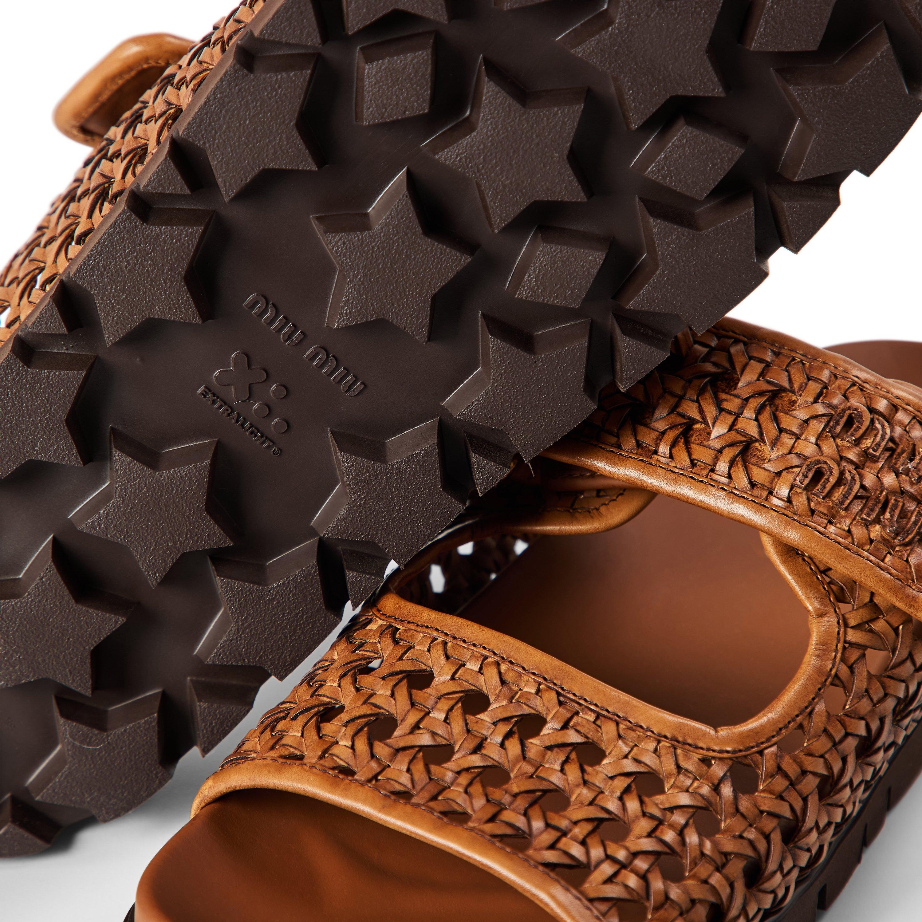 Cognac - Miu Miu - Women's Flat Sandals - 3