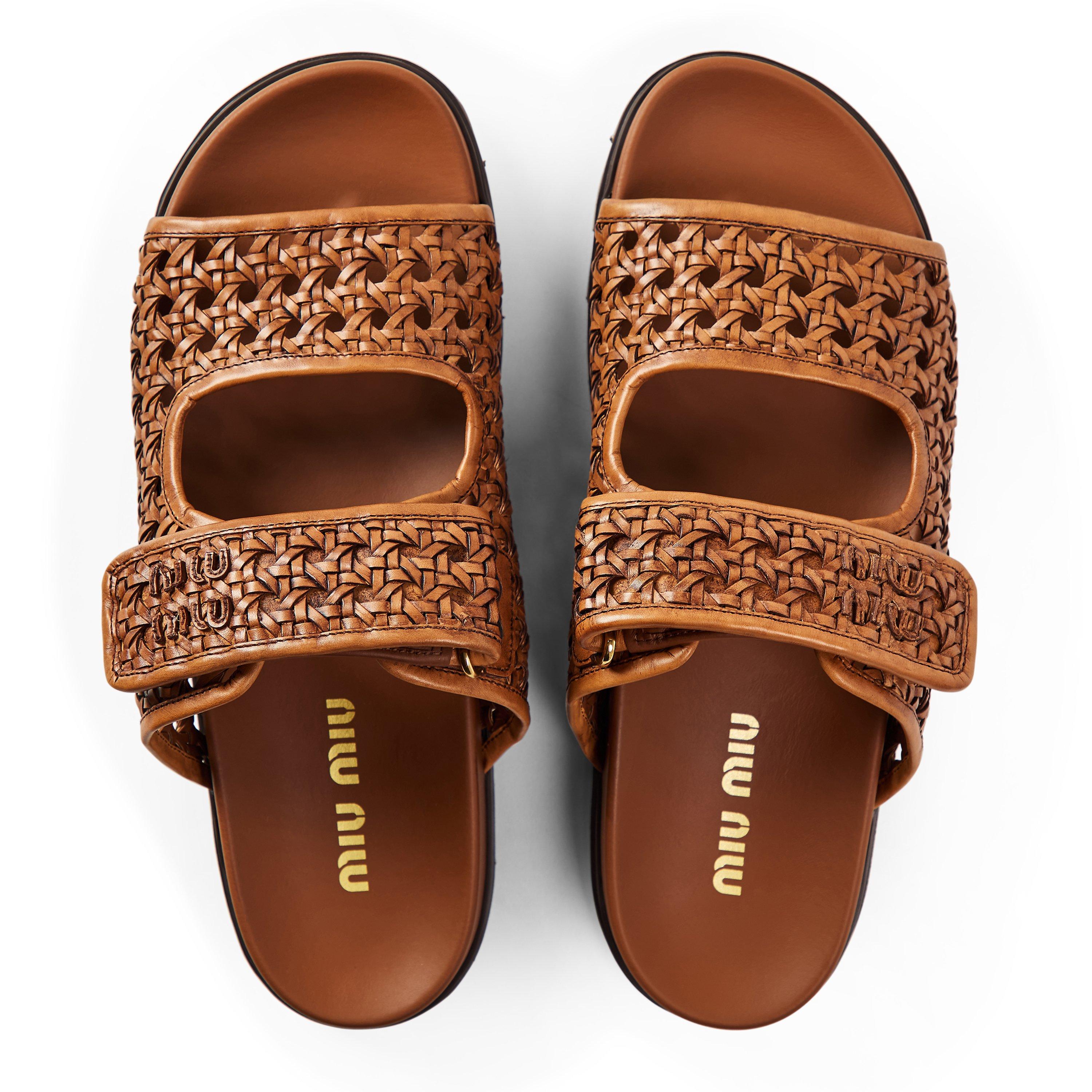 Cognac - Miu Miu - Women's Flat Sandals - 4