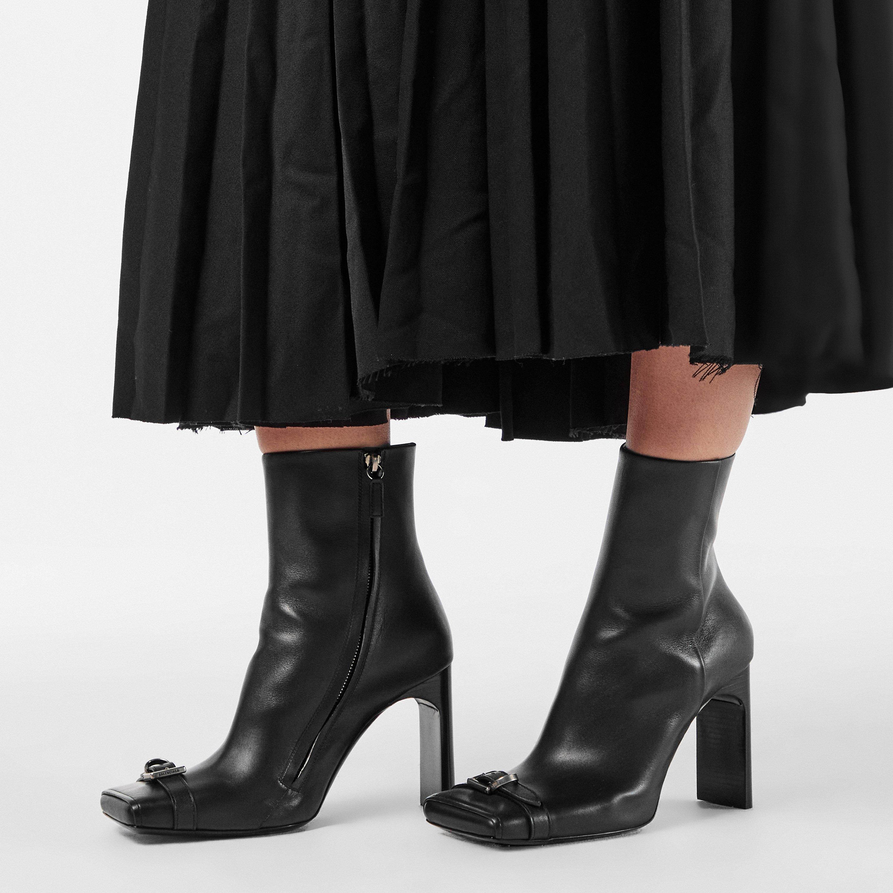 Black/Silver - Balenciaga - Women's Contemporary Heeled Ankle Boots - 3