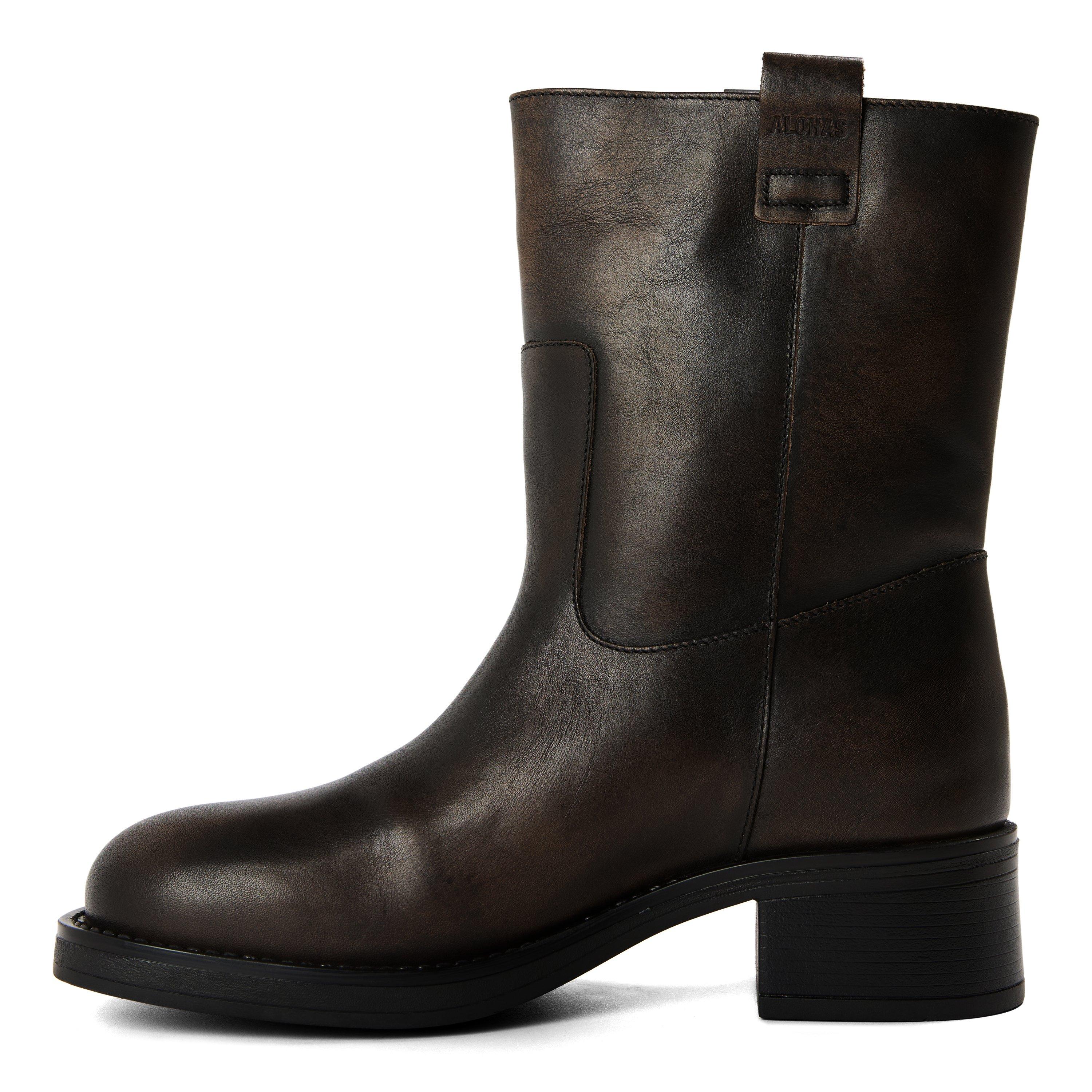 Brushed Brown - Alohas - Women's Rajan Boot Ankle Heeled Boots - 2