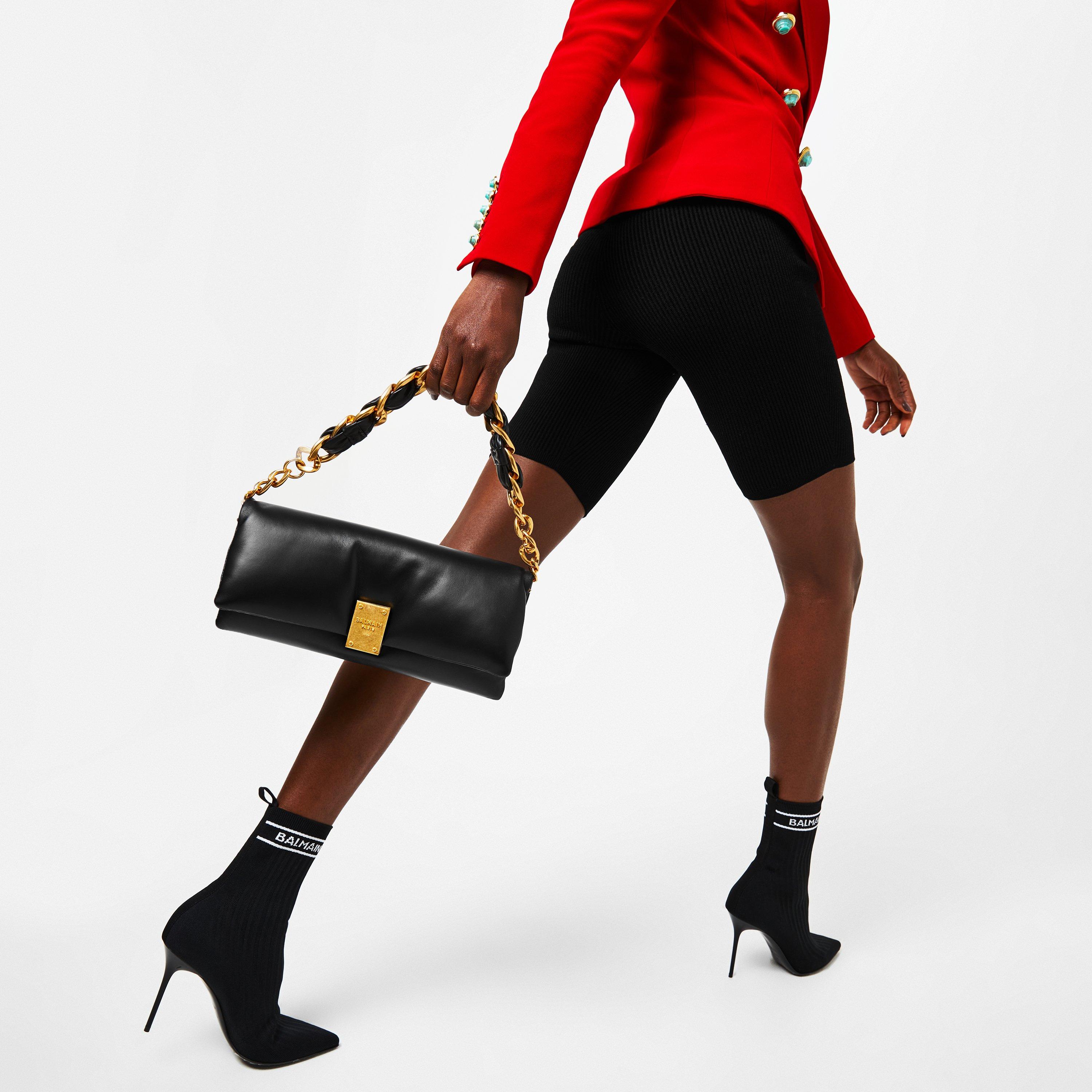 Noir OPA - Balmain - Women's Pb Monogram Skye Knit Ankle Boots - 2