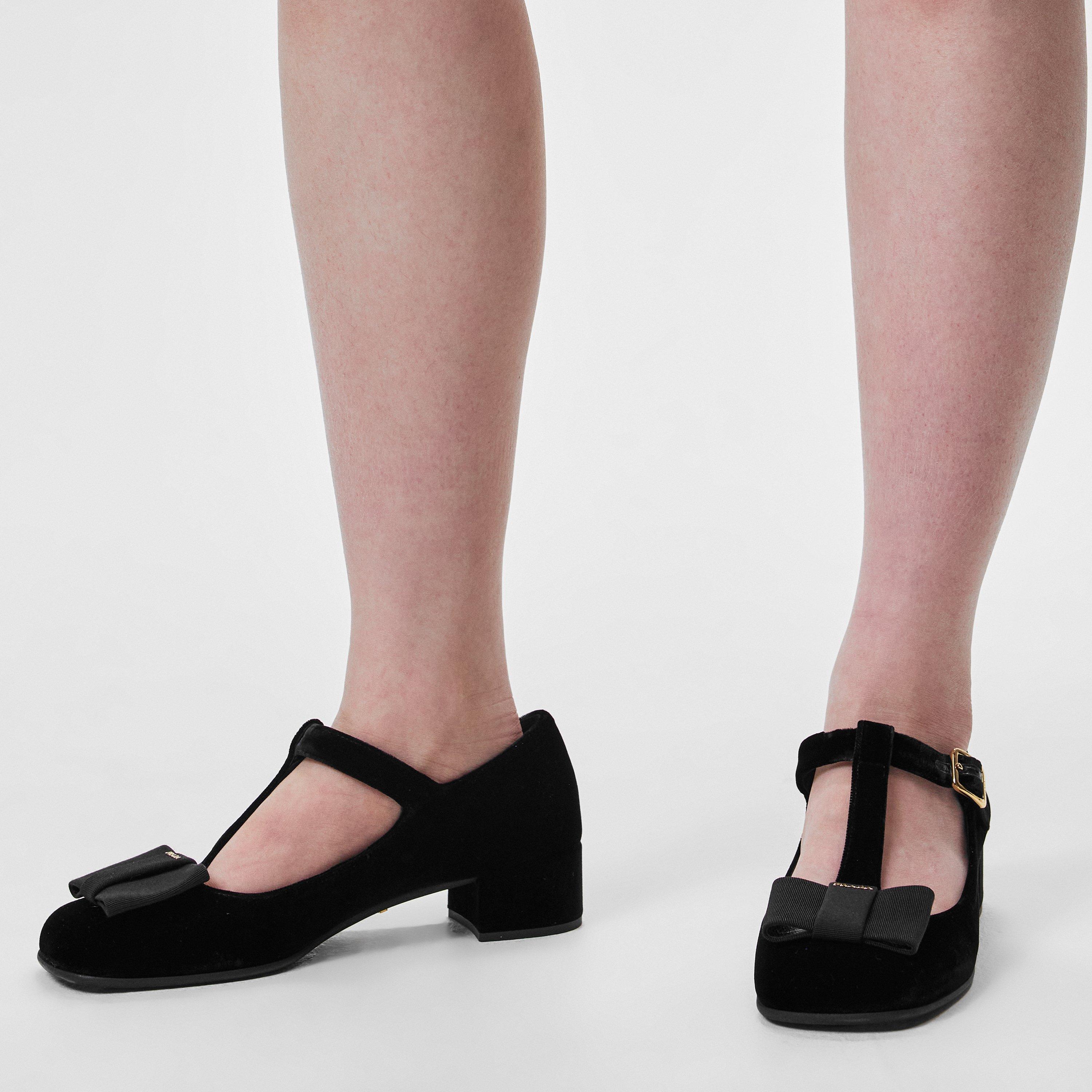 Nero - Prada - Bow T-Bar Mary Janes - 2