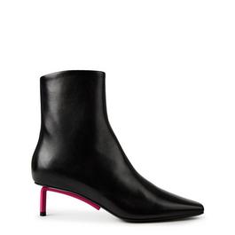 Off White Nappa Square-Toe Ankle Boots