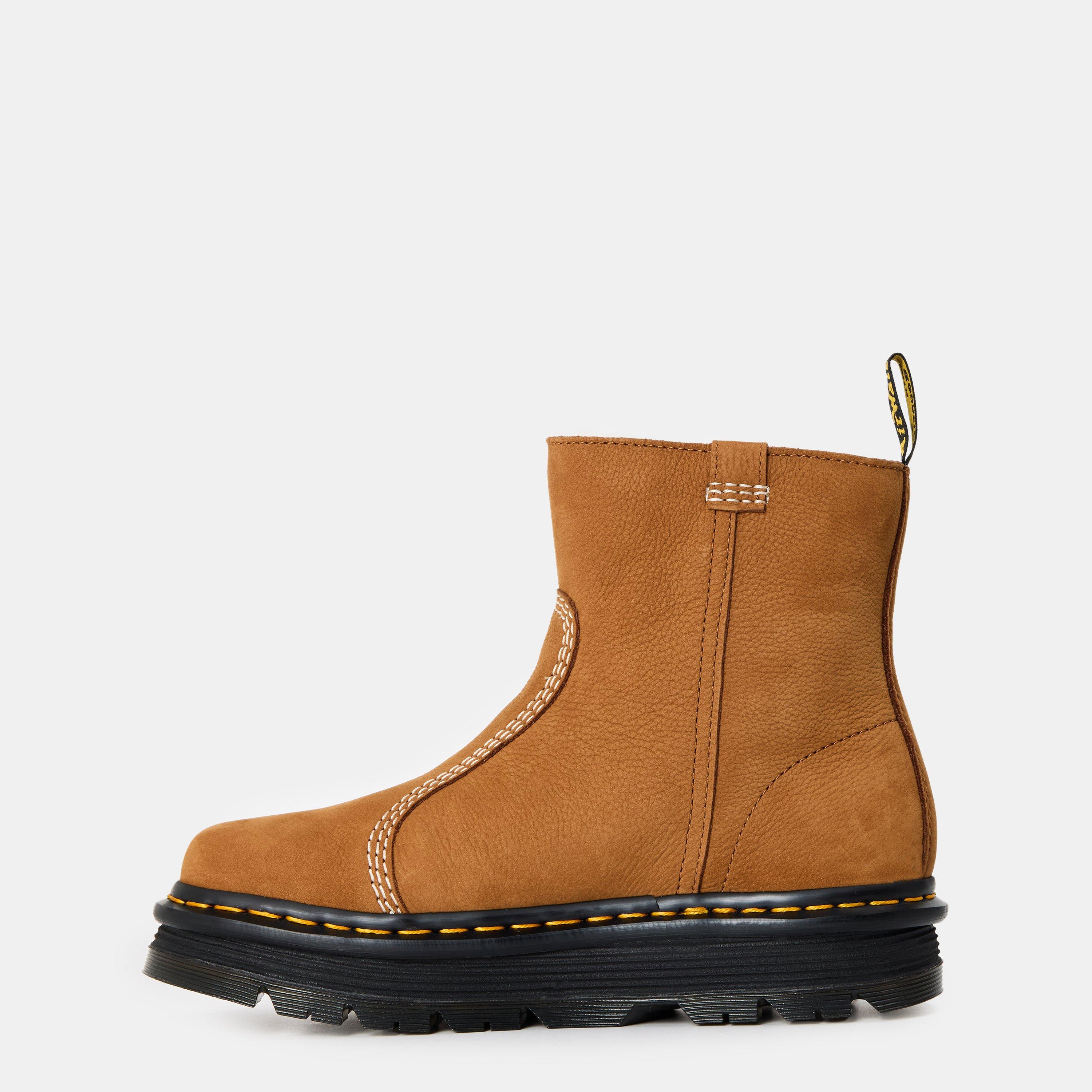 Brown Nubuck - Dr Martens - ZebZag Rigger Slip On Boots - 2