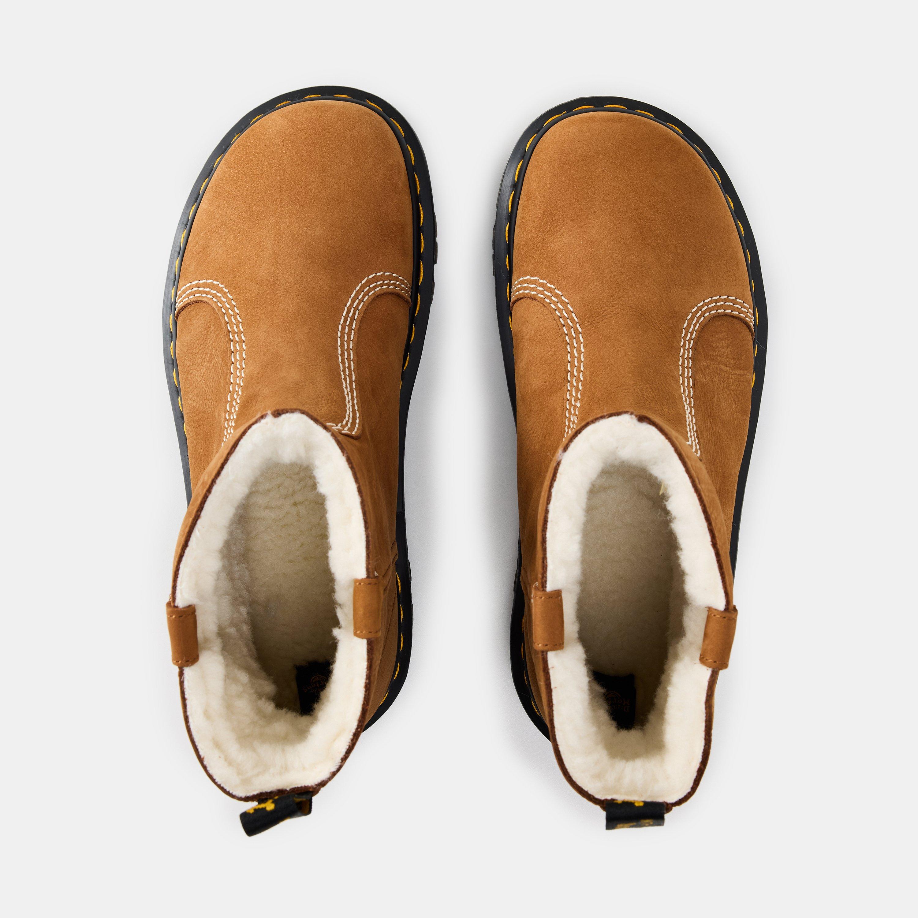 Brown Nubuck - Dr Martens - ZebZag Rigger Slip On Boots - 5