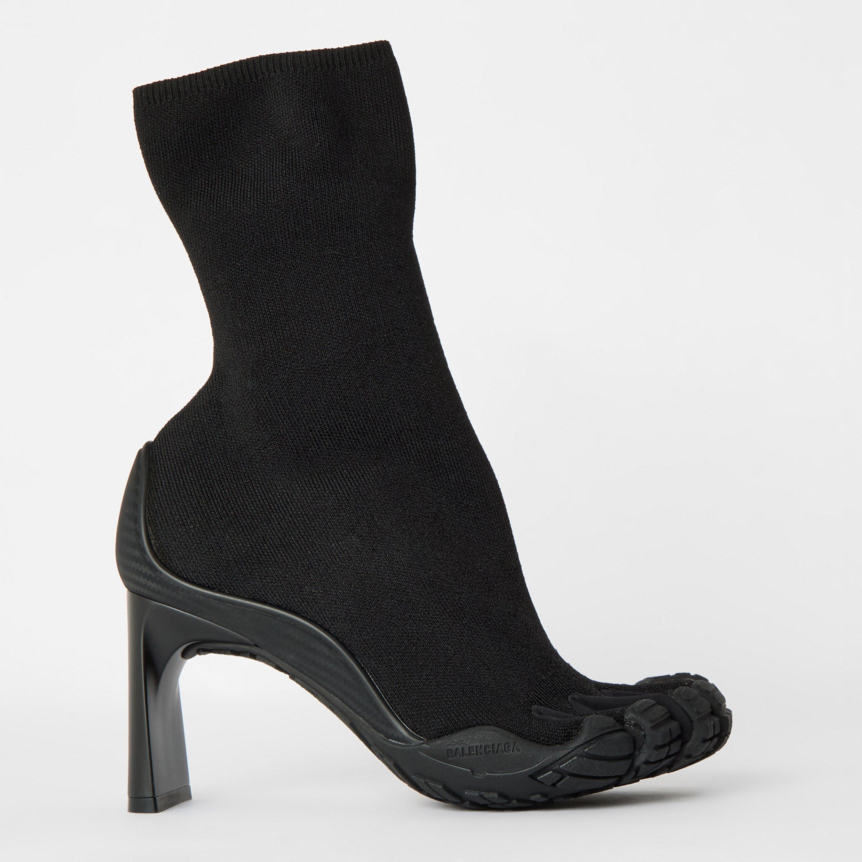Black - Balenciaga - Women's Structured Designer Ankle Heeled Boots - 1