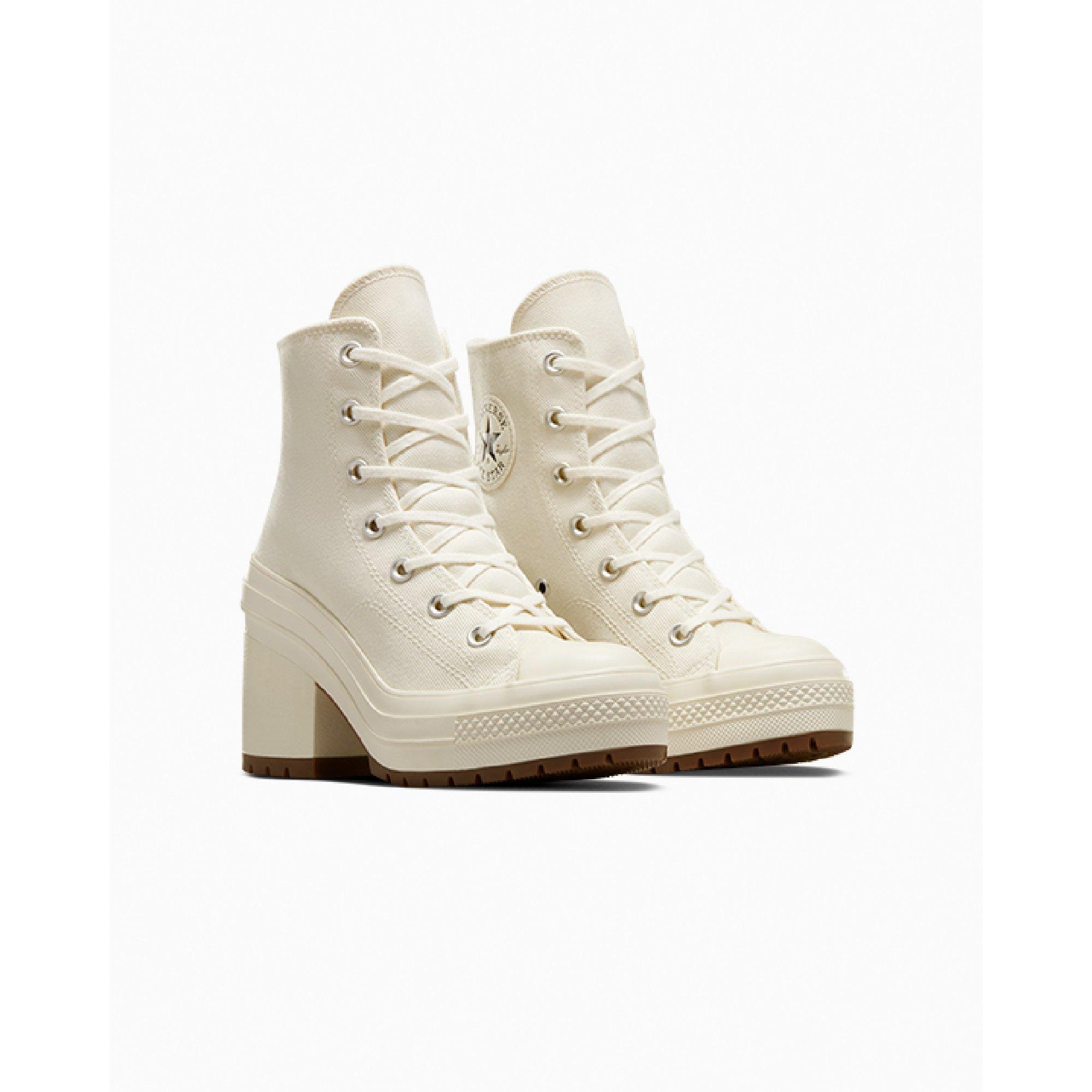 286-Egret/Egr - Converse - Women's Chuck 70 De Luxe Heel Ankle Heeled Boots - 3