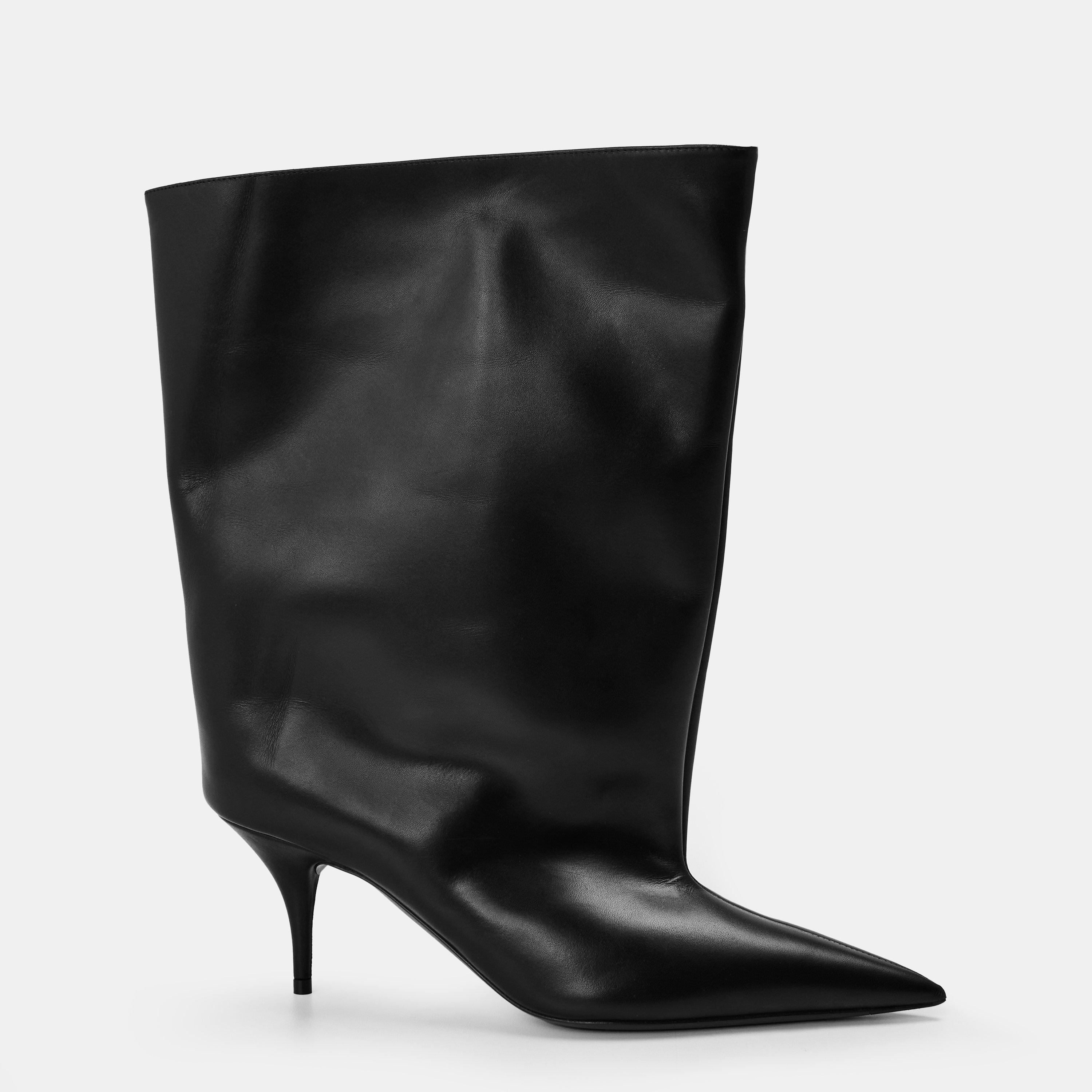Balenciaga Women's Heeled Ankle Boots - Black - 7 (40)