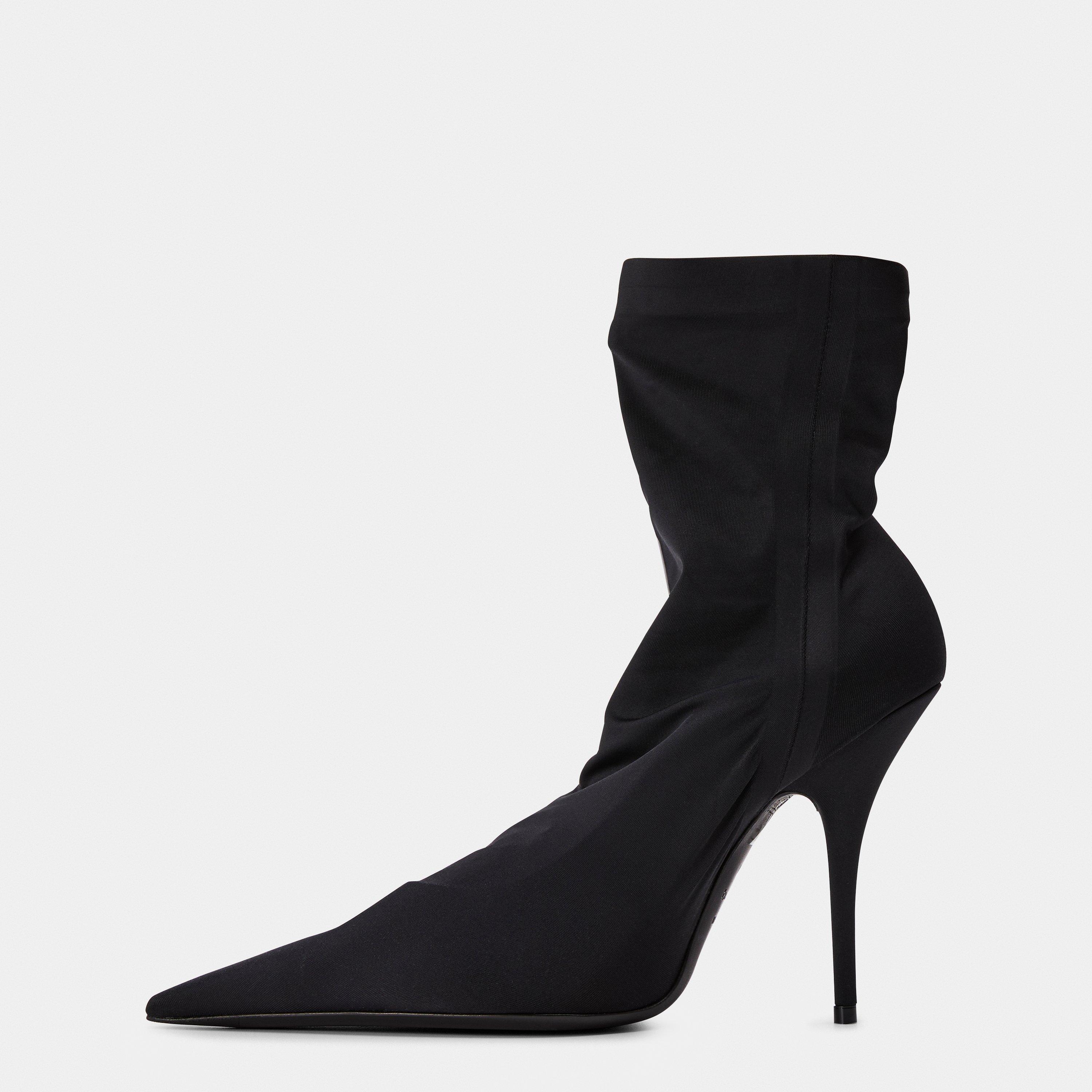 Black/White - Balenciaga - Women's Heeled Ankle Boots - 2