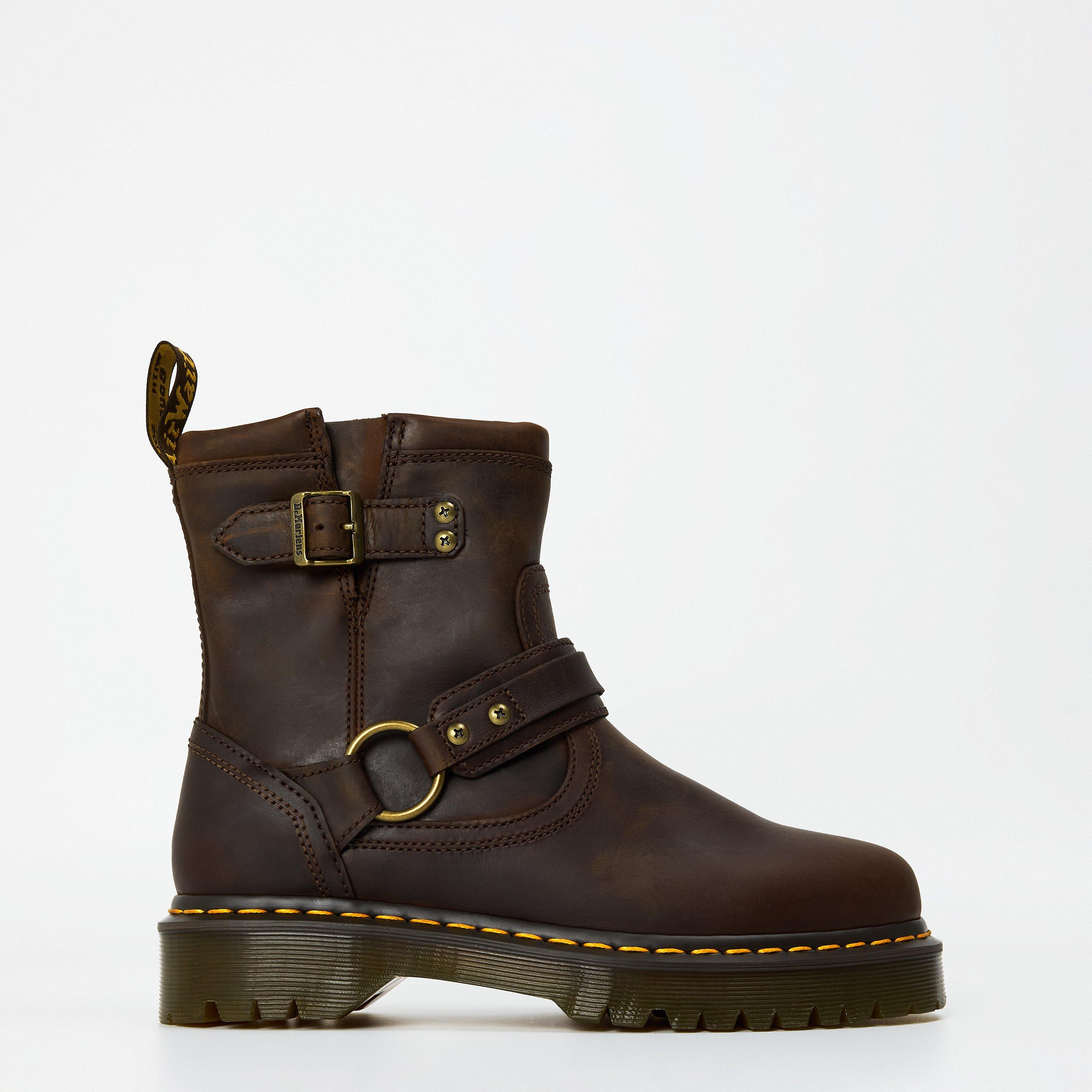 Brown Crzy Hrse - Dr Martens - Anistone Low Flat Ankle Boots - 1