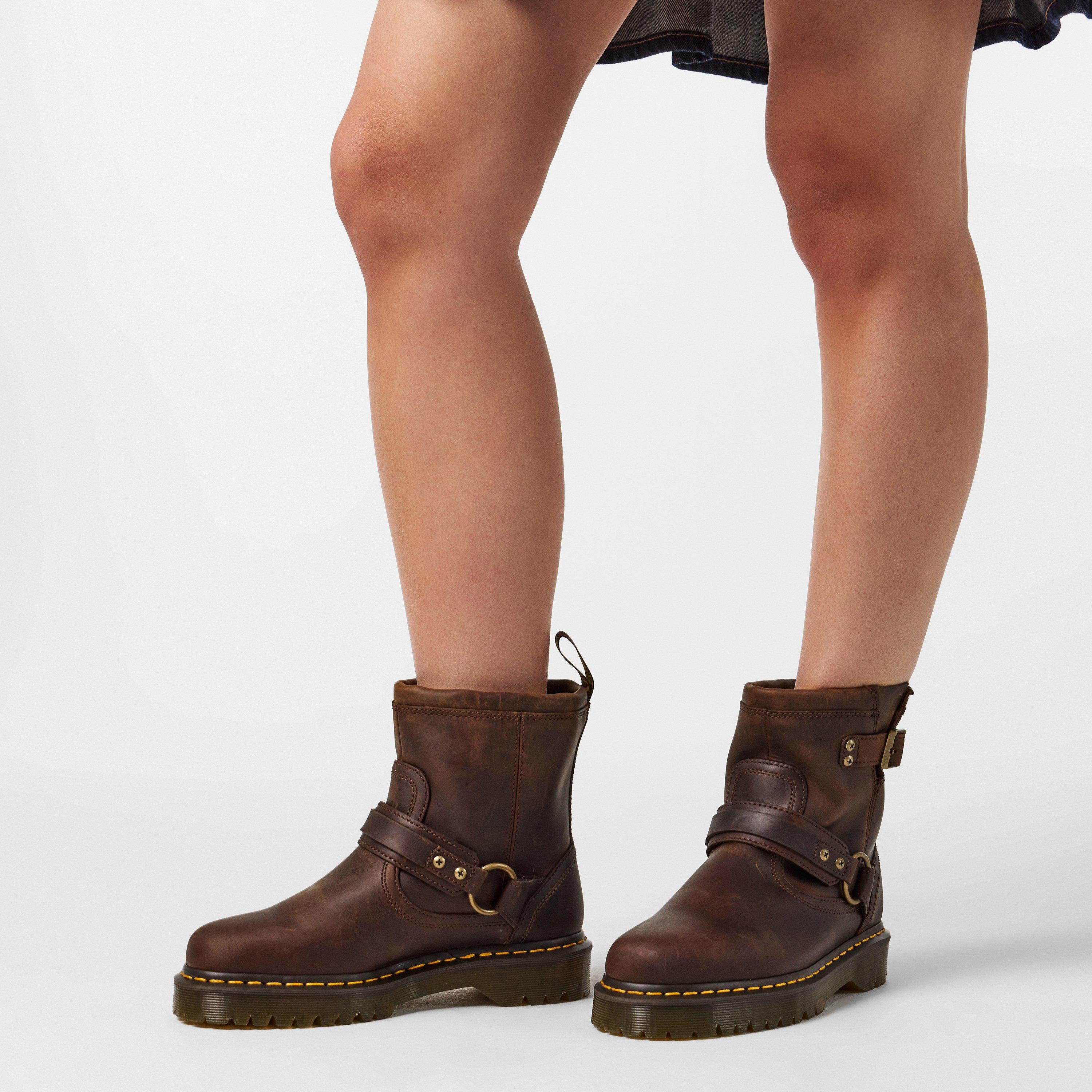 Brown Crzy Hrse - Dr Martens - Anistone Low Flat Ankle Boots - 3