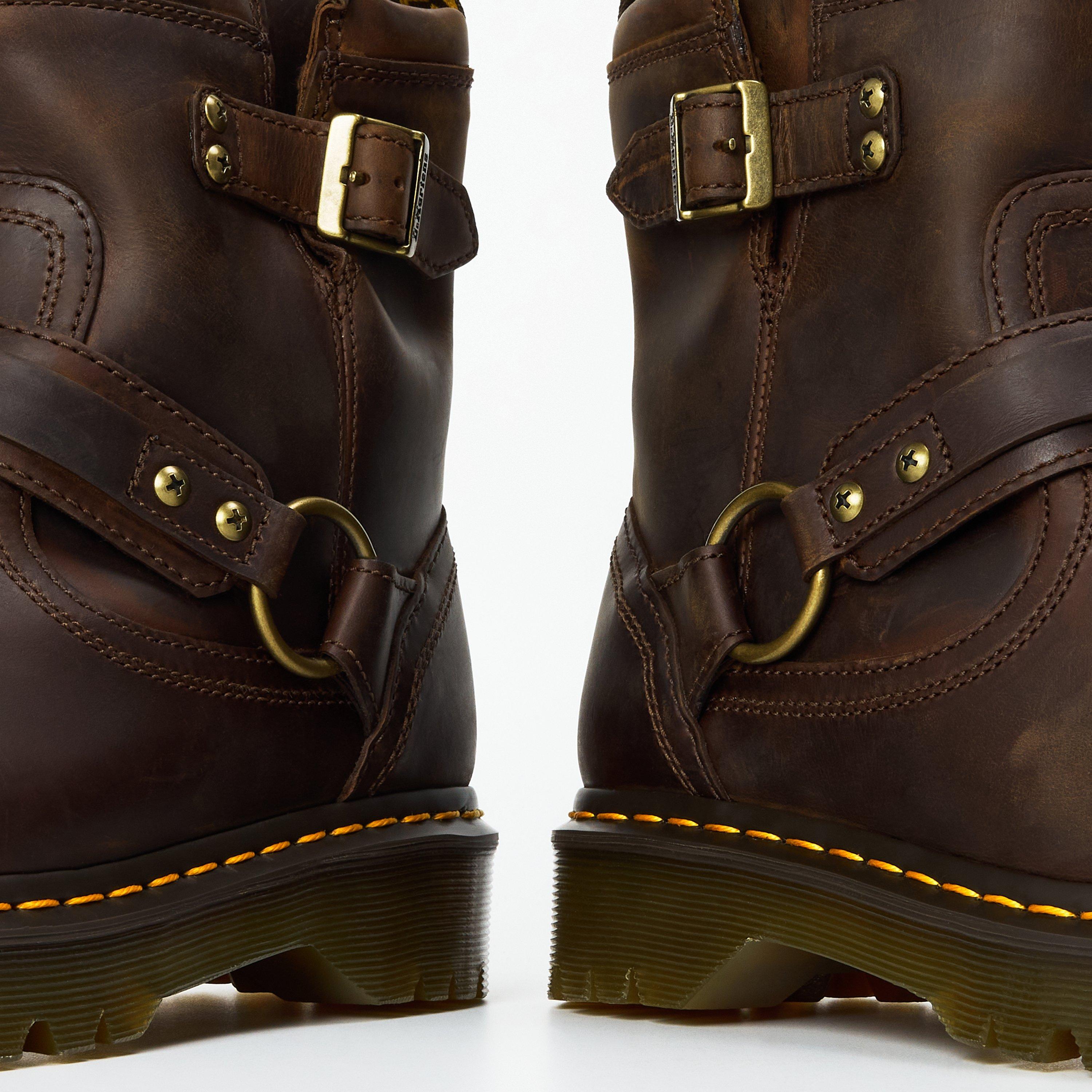 Brown Crzy Hrse - Dr Martens - Anistone Low Flat Ankle Boots - 4