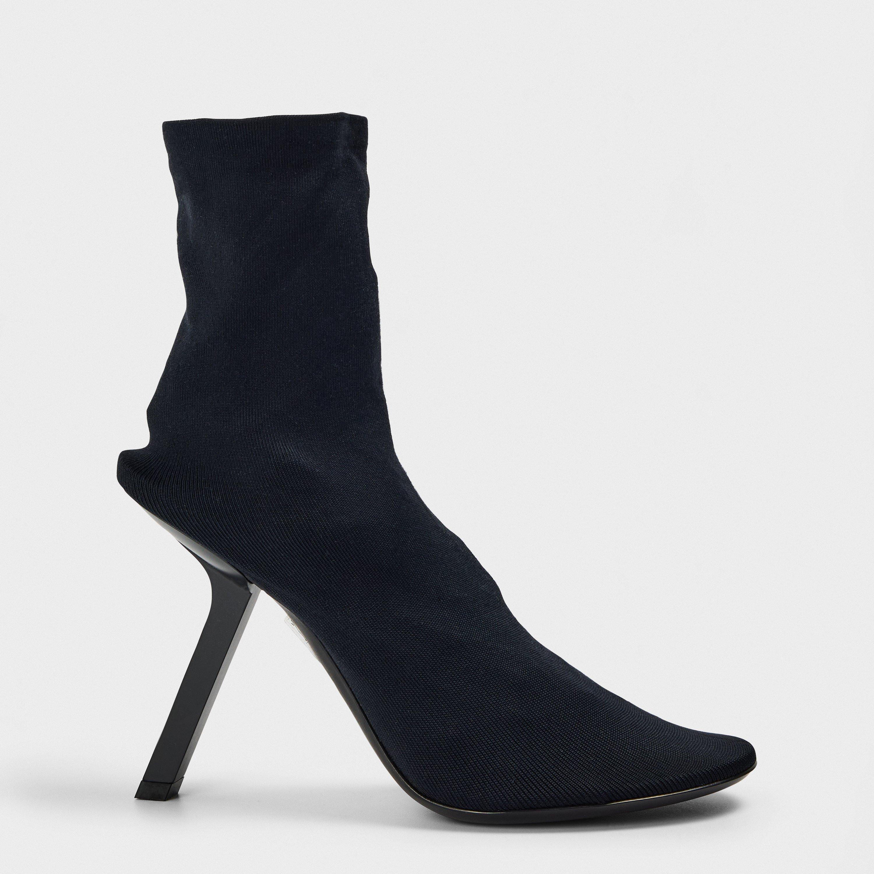 Black - Balenciaga - Women's Architectural Ankle Heeled Boots - 1