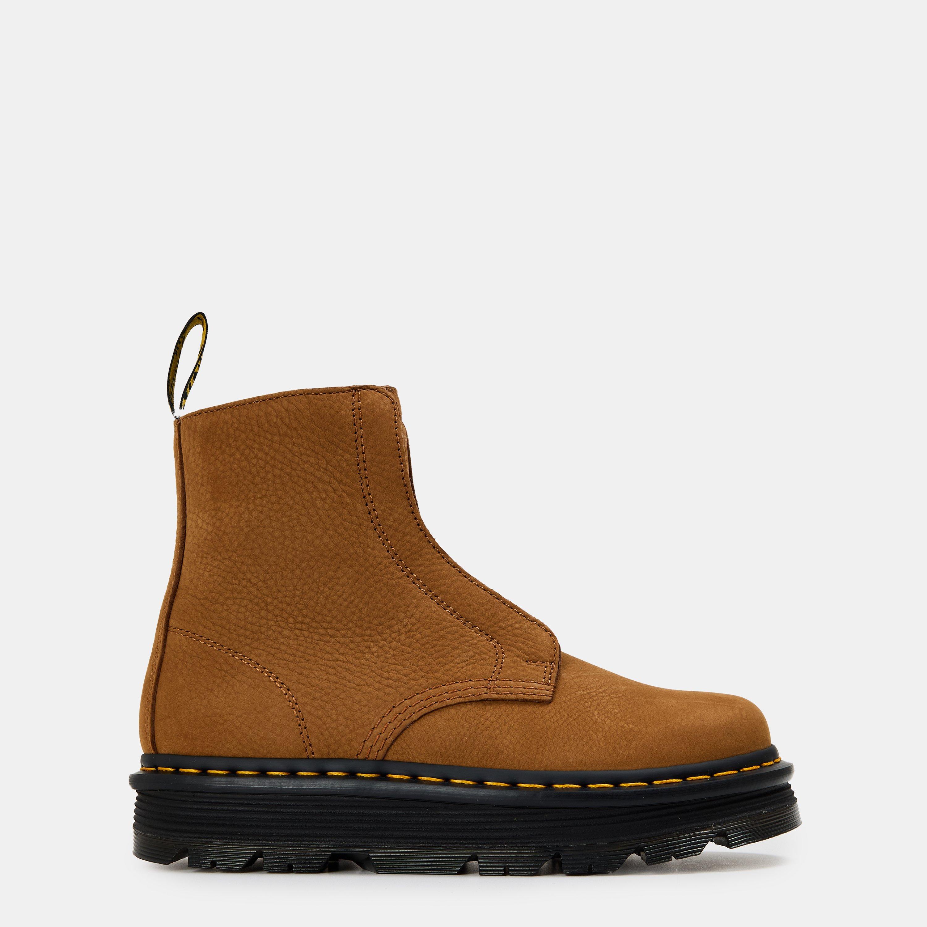 Brown Nubuck - Dr Martens - ZebZag Laceless Slip On Boot - 1