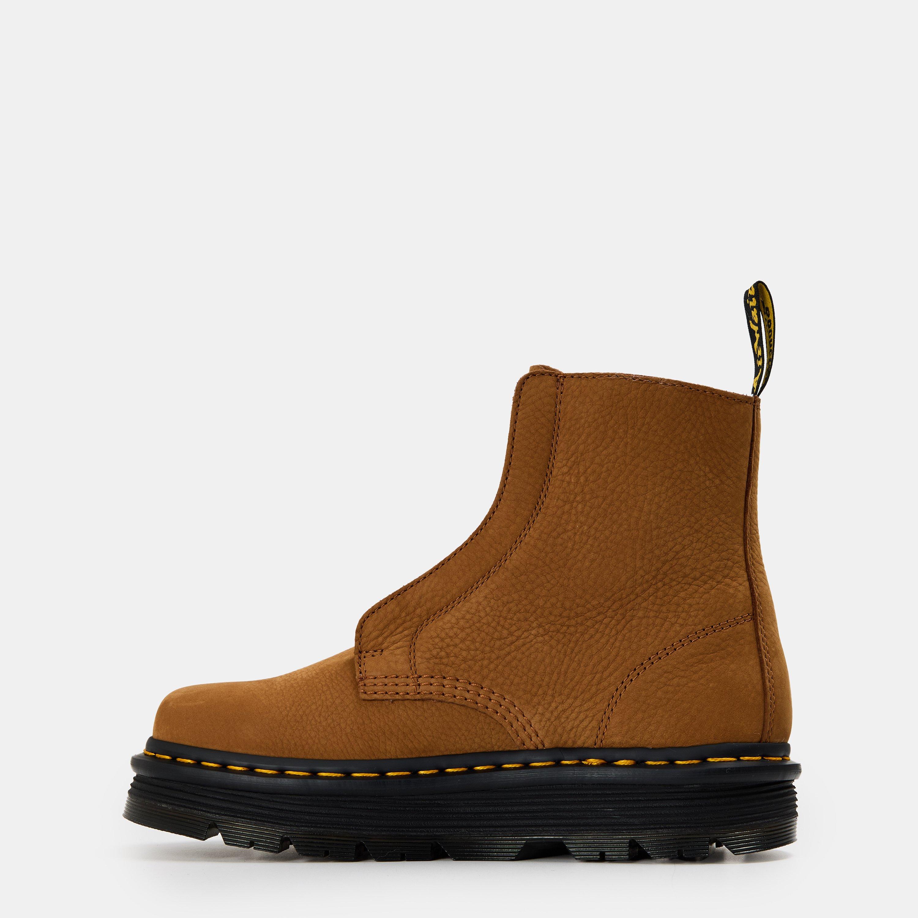Brown Nubuck - Dr Martens - ZebZag Laceless Slip On Boot - 2